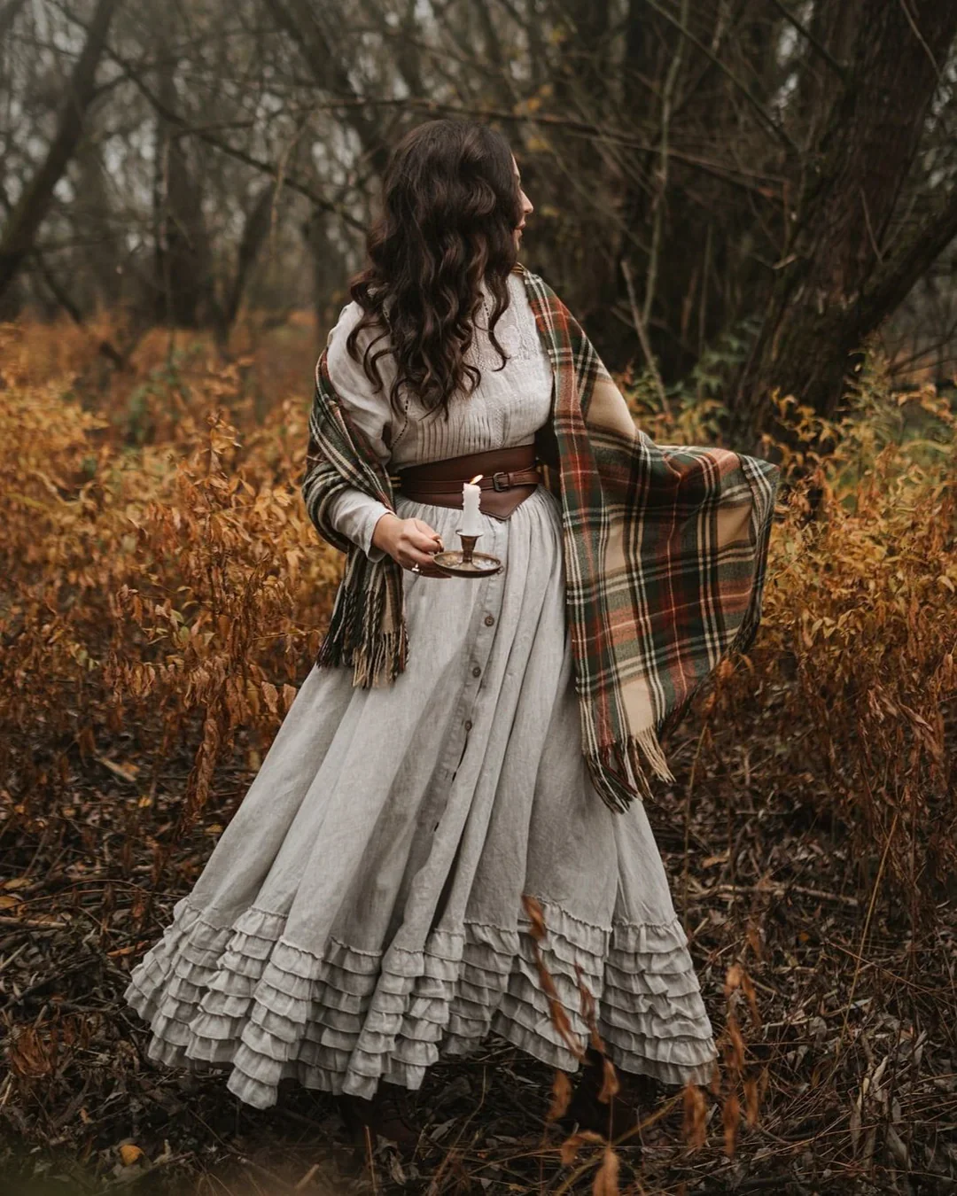 Dorothy 27 | Ruffled maxi linen skirt - Image 14