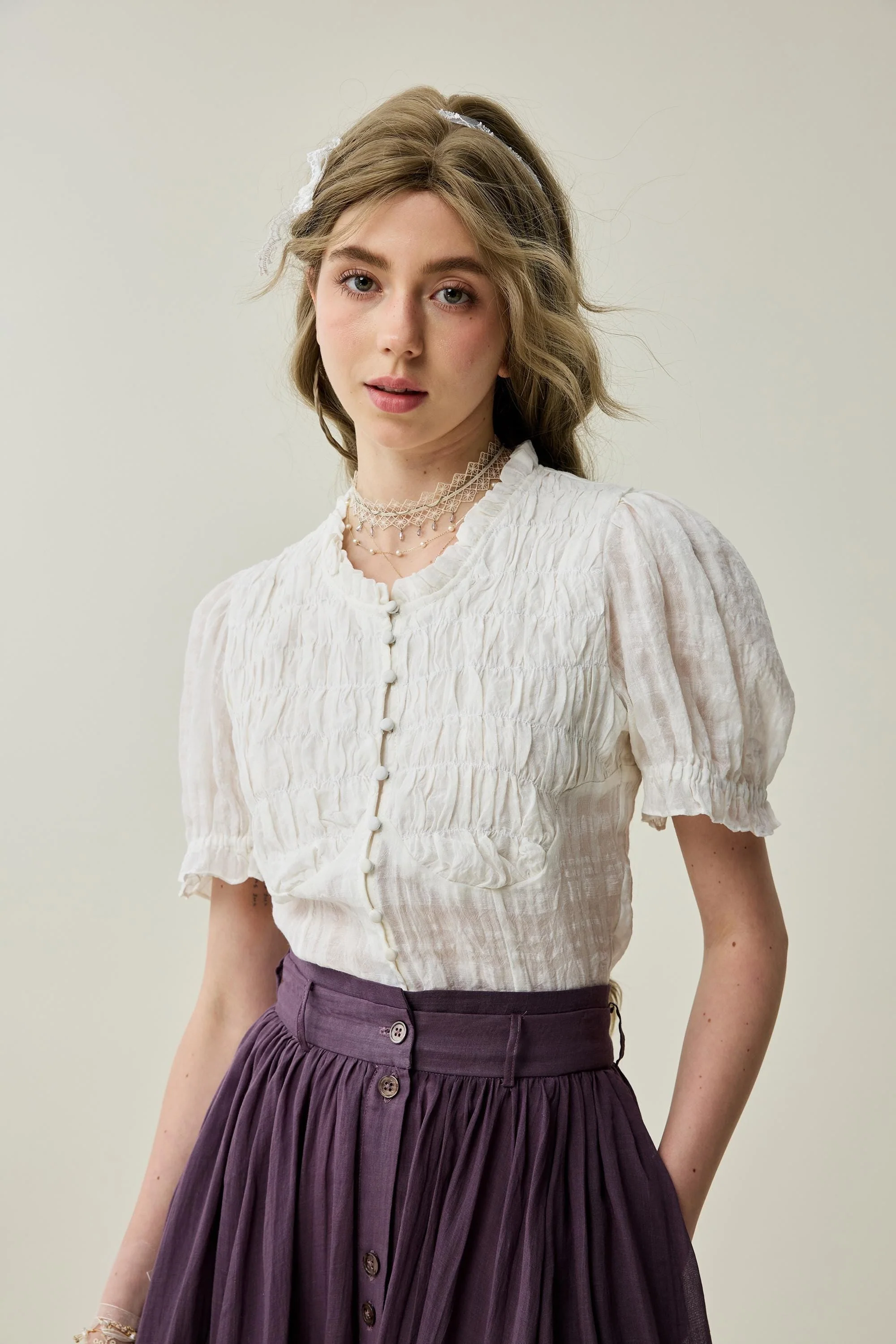 Dorothy 27 | Ruffled maxi linen skirt - Image 4