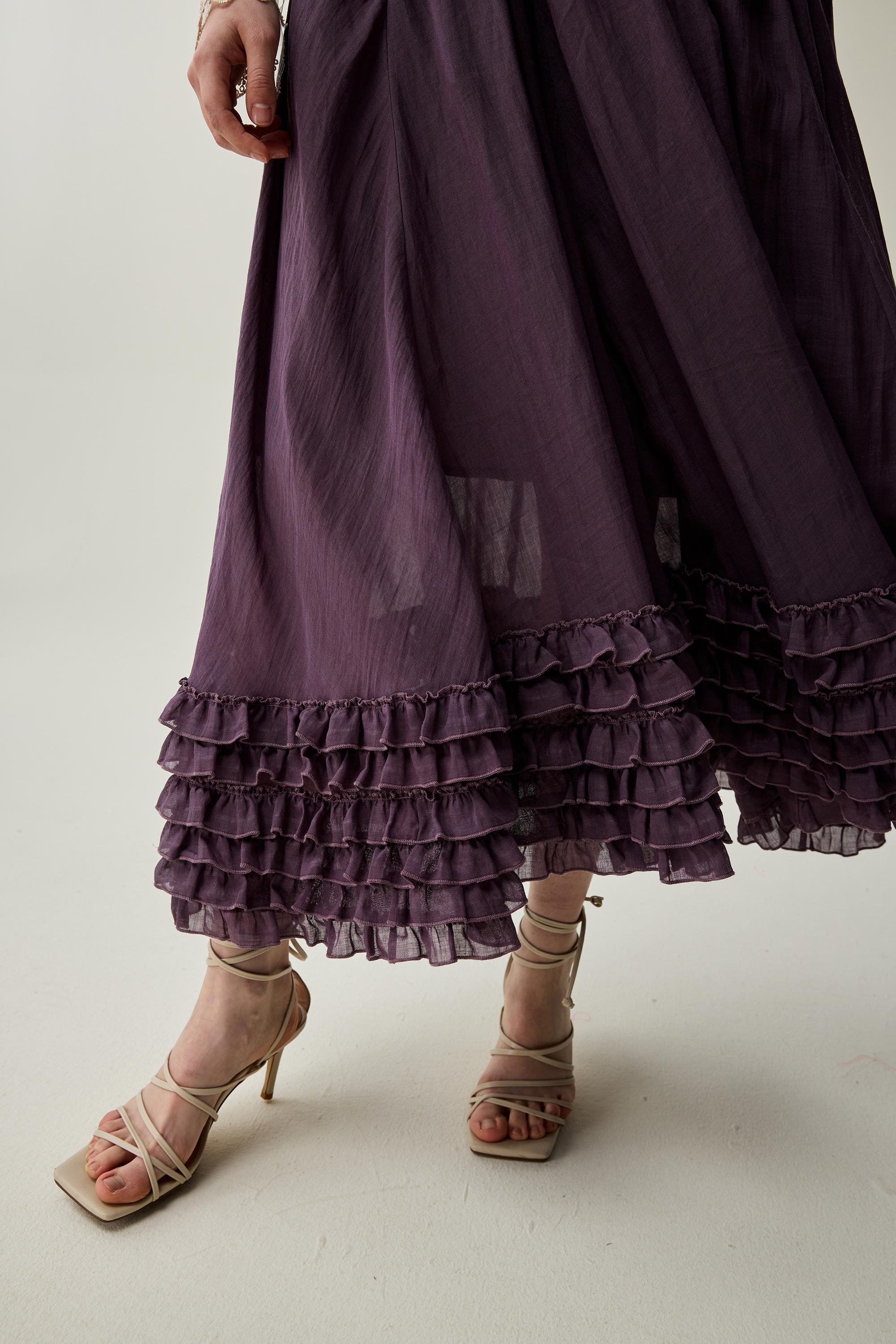 Dorothy 27 | Ruffled maxi linen skirt - Image 6