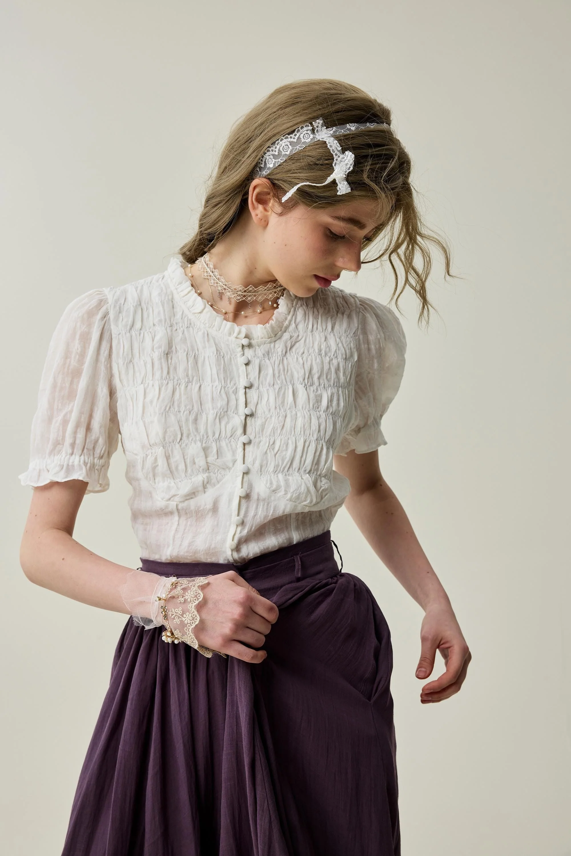Dorothy 27 | Ruffled maxi linen skirt - Image 8