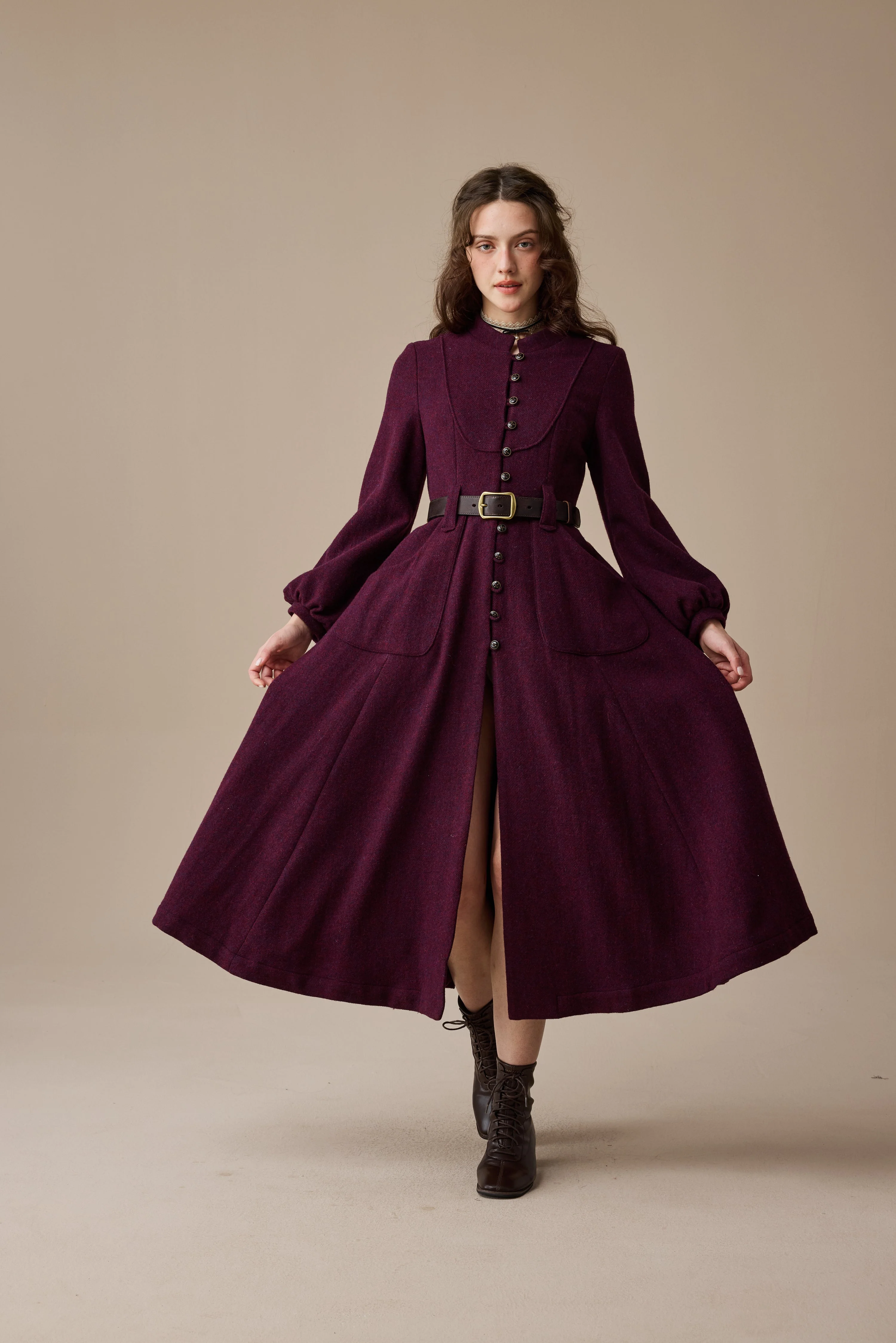 Margaret 25|100% wool buttoned down coat - Image 24