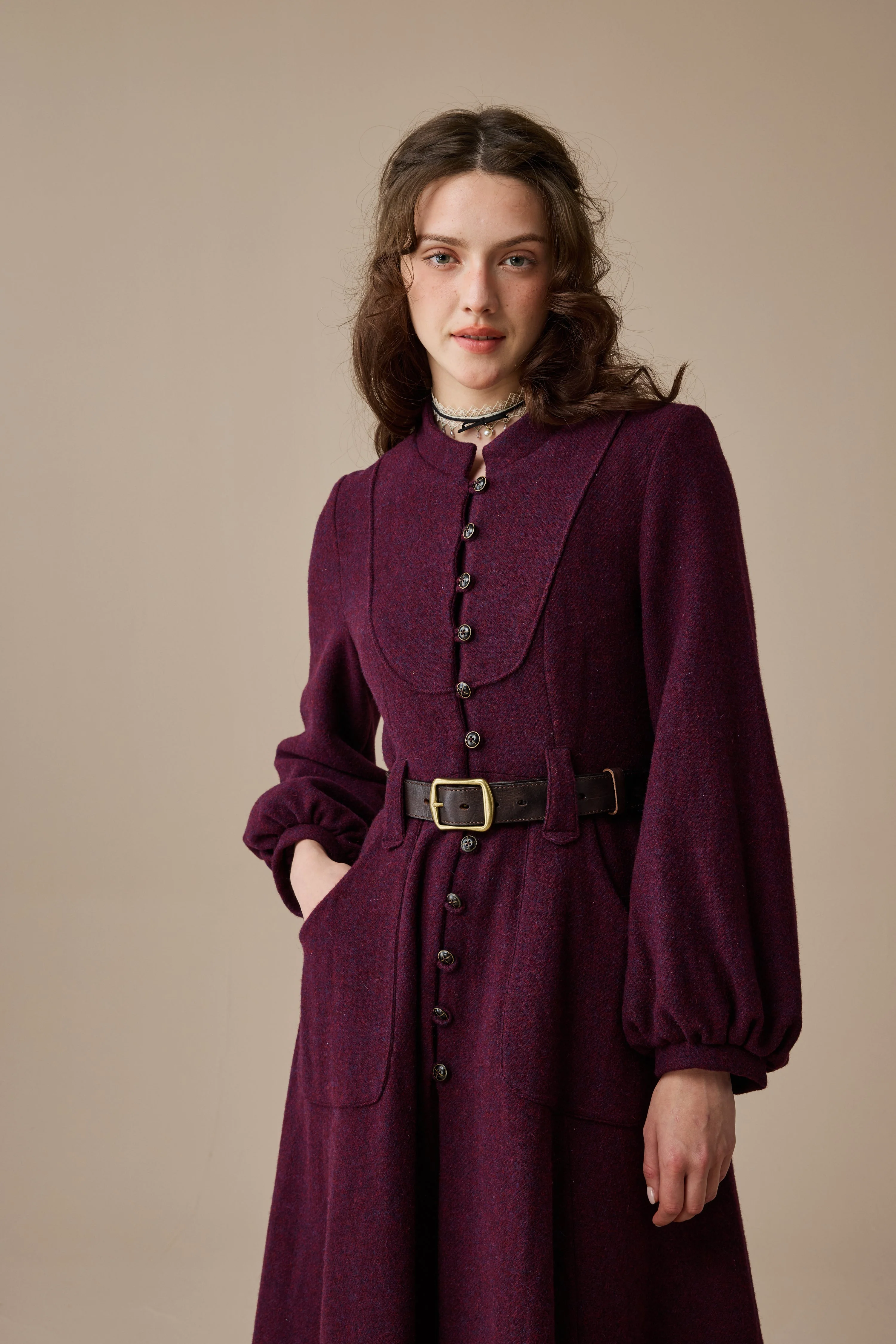 Margaret 25|100% wool buttoned down coat - Image 17
