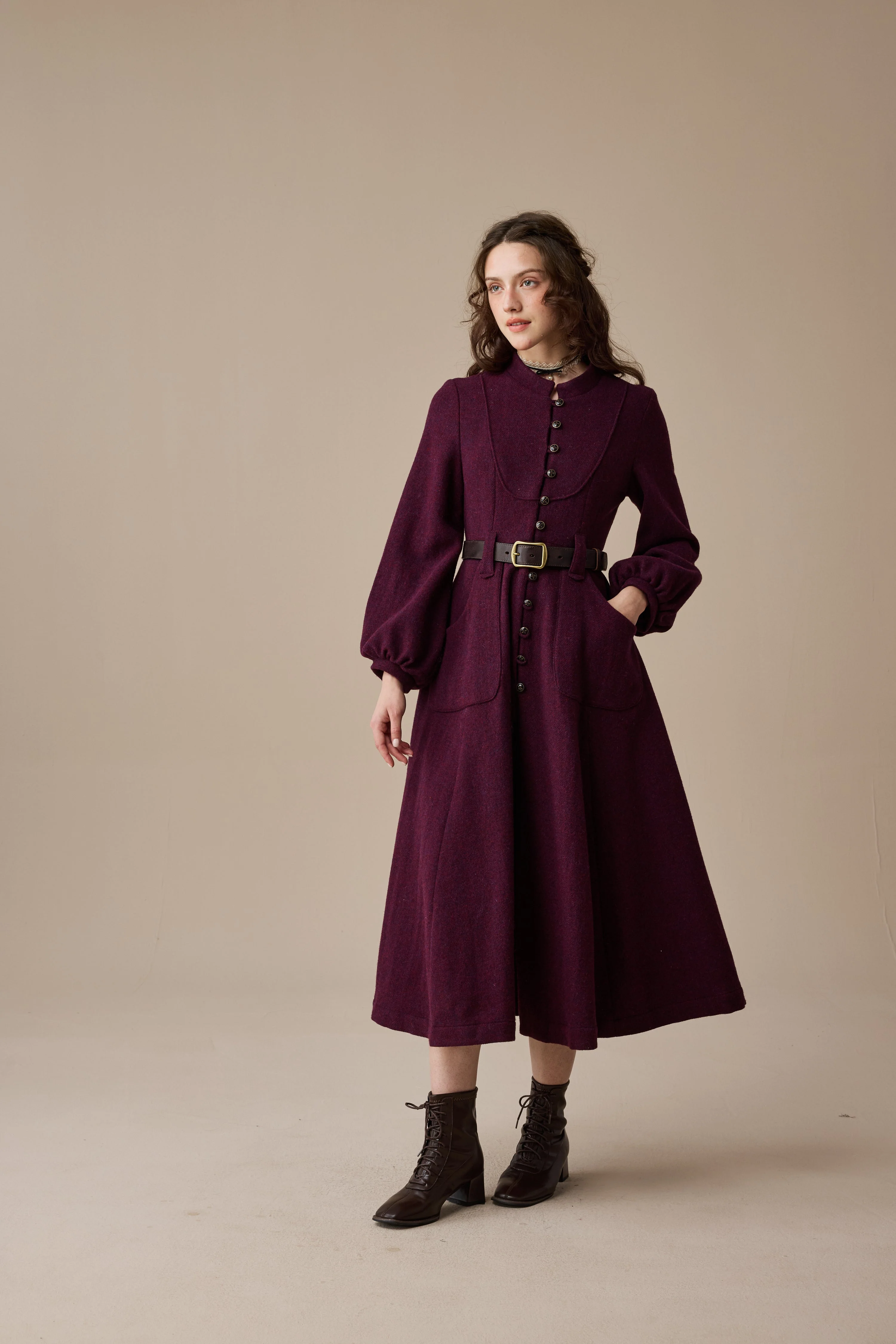 Margaret 25|100% wool buttoned down coat - Image 19