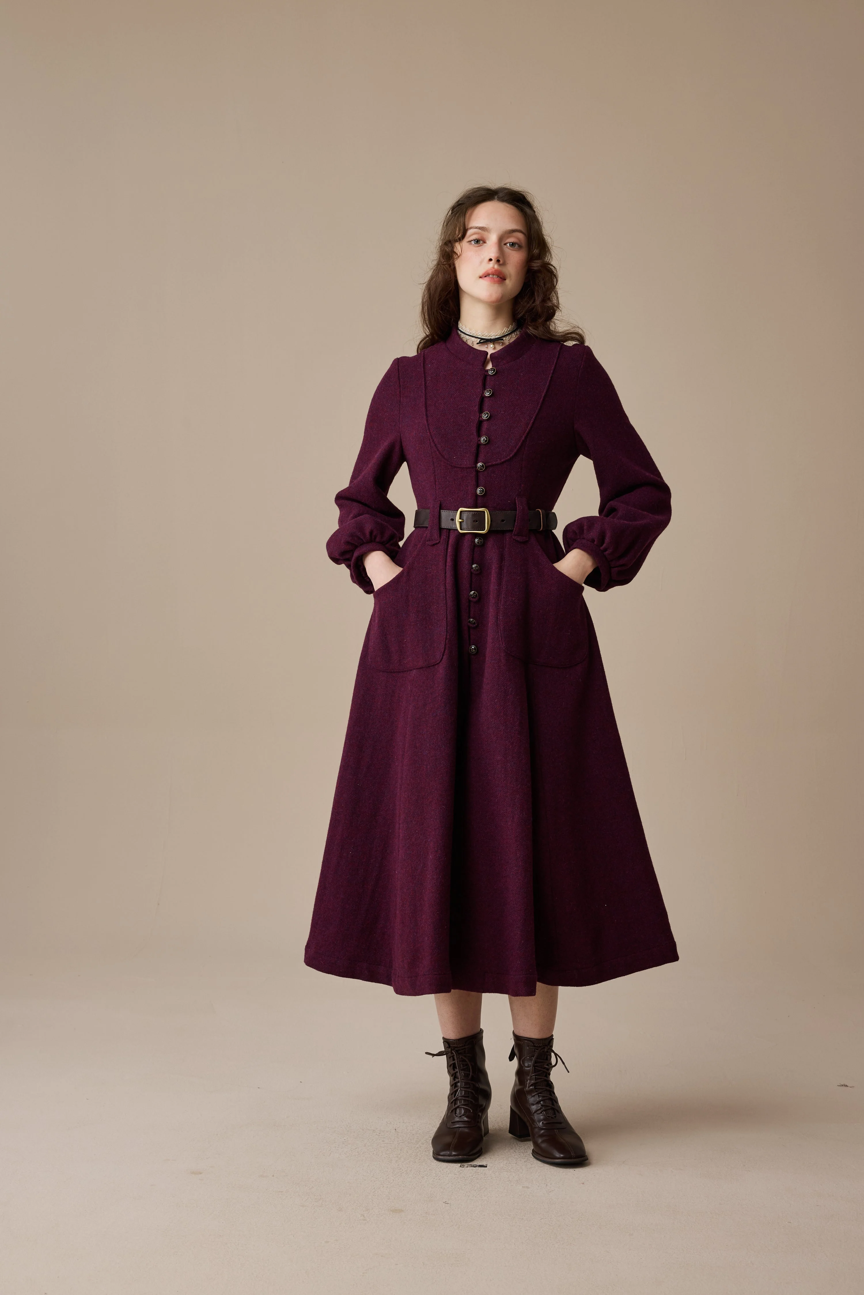 Margaret 25|100% wool buttoned down coat - Image 20