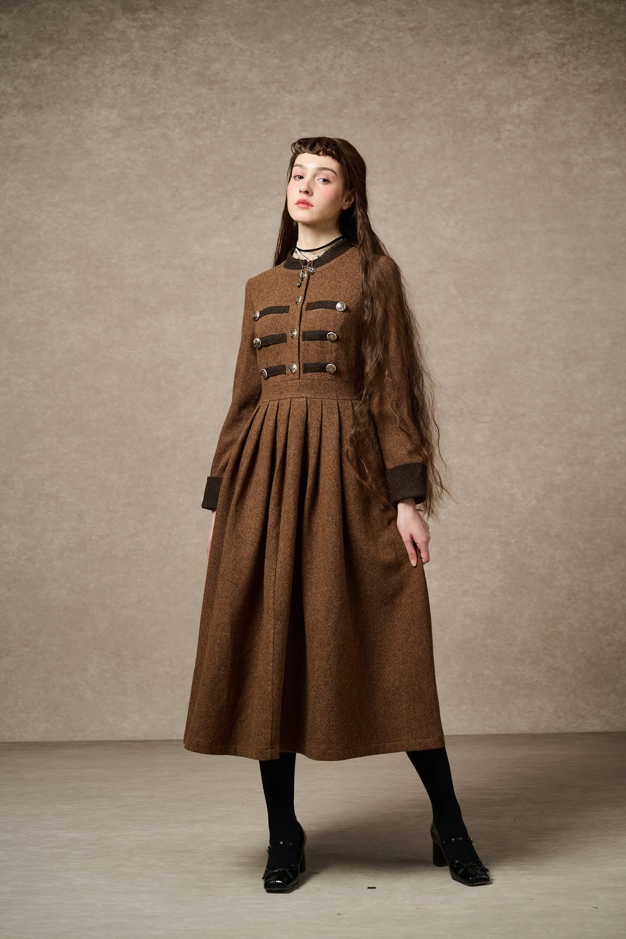 Willow 27 | green wool dress - Image 14