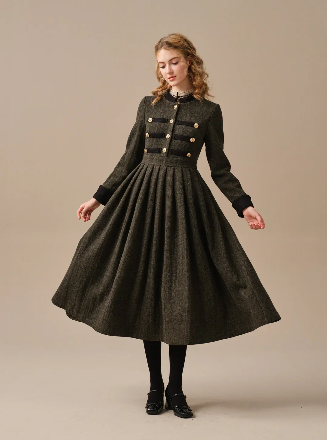 Willow 27 | green wool dress - Image 15