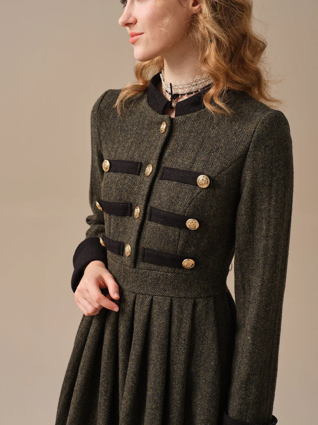 Willow 27 | green wool dress - Image 16