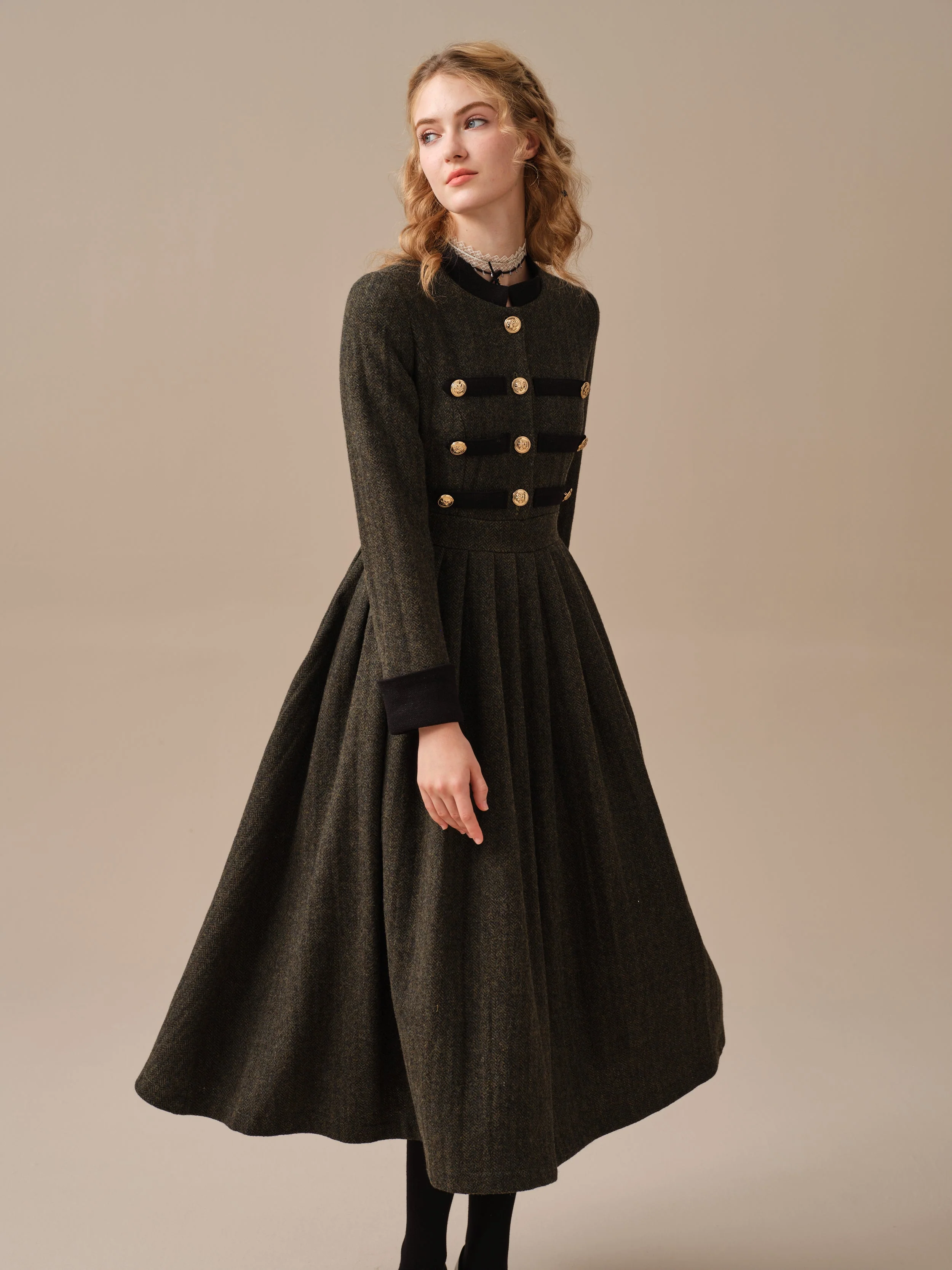 Willow 27 | green wool dress - Image 10