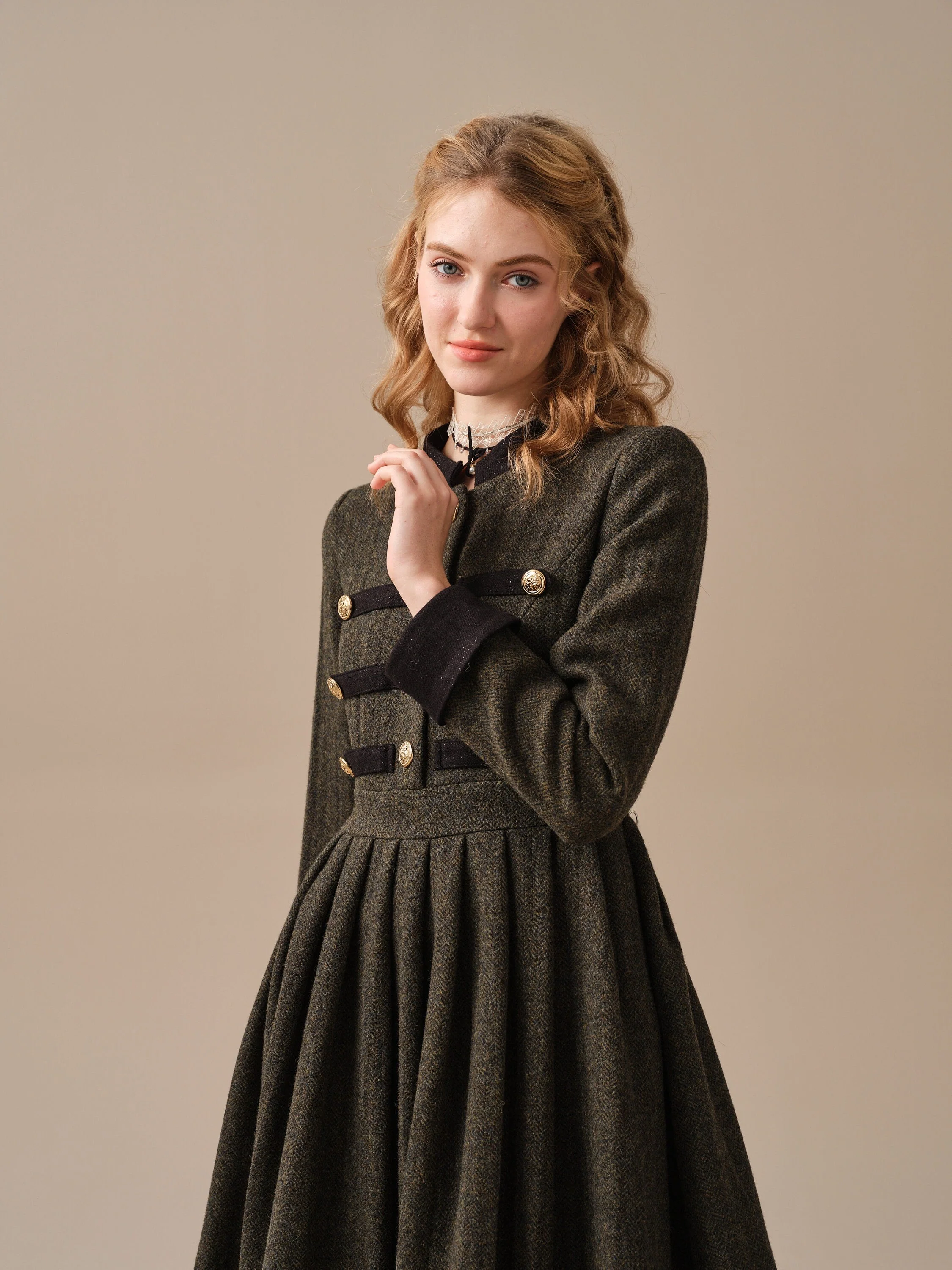 Willow 27 | green wool dress - Image 5