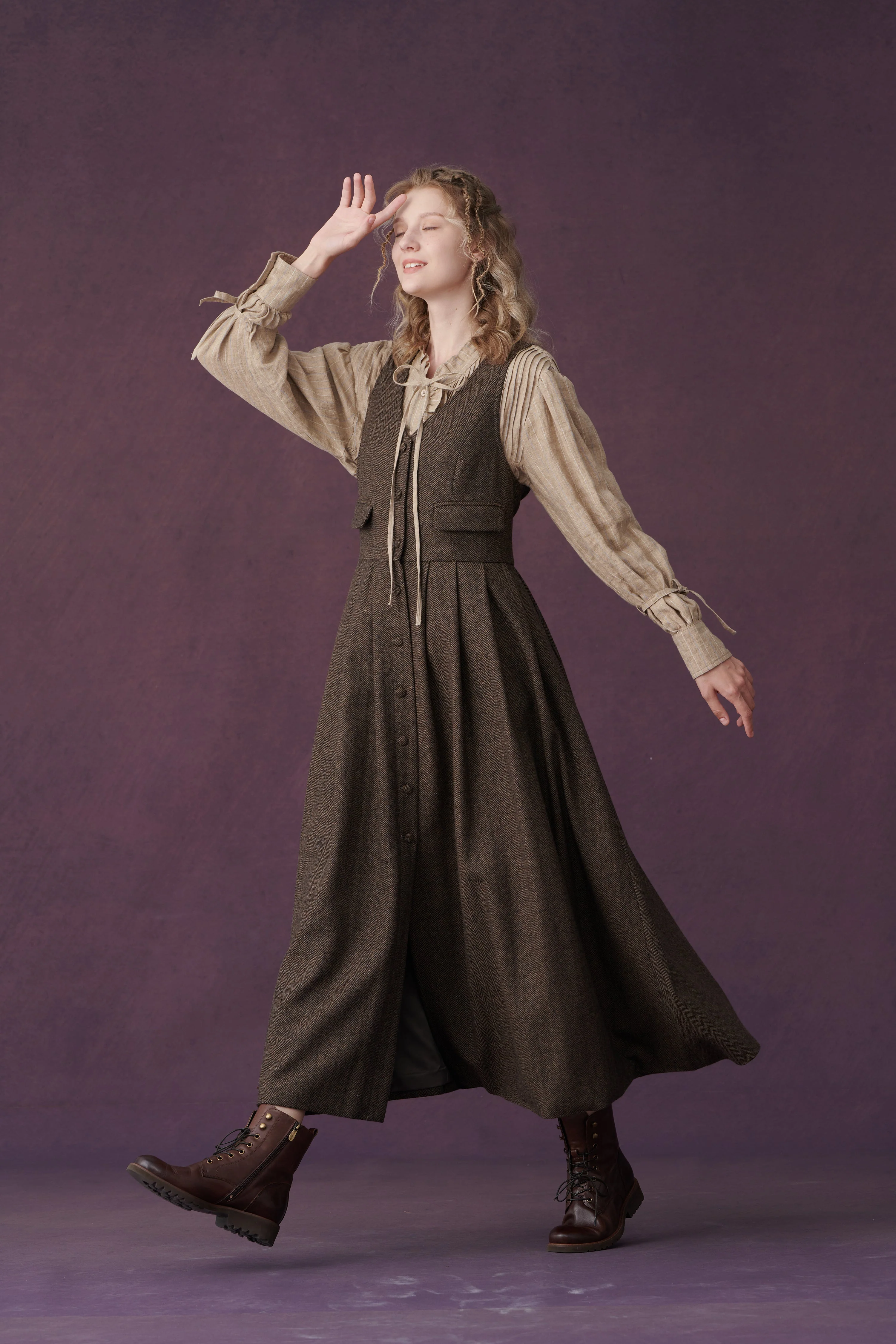 Dark Amber 11 | Academia wool dress - Image 16