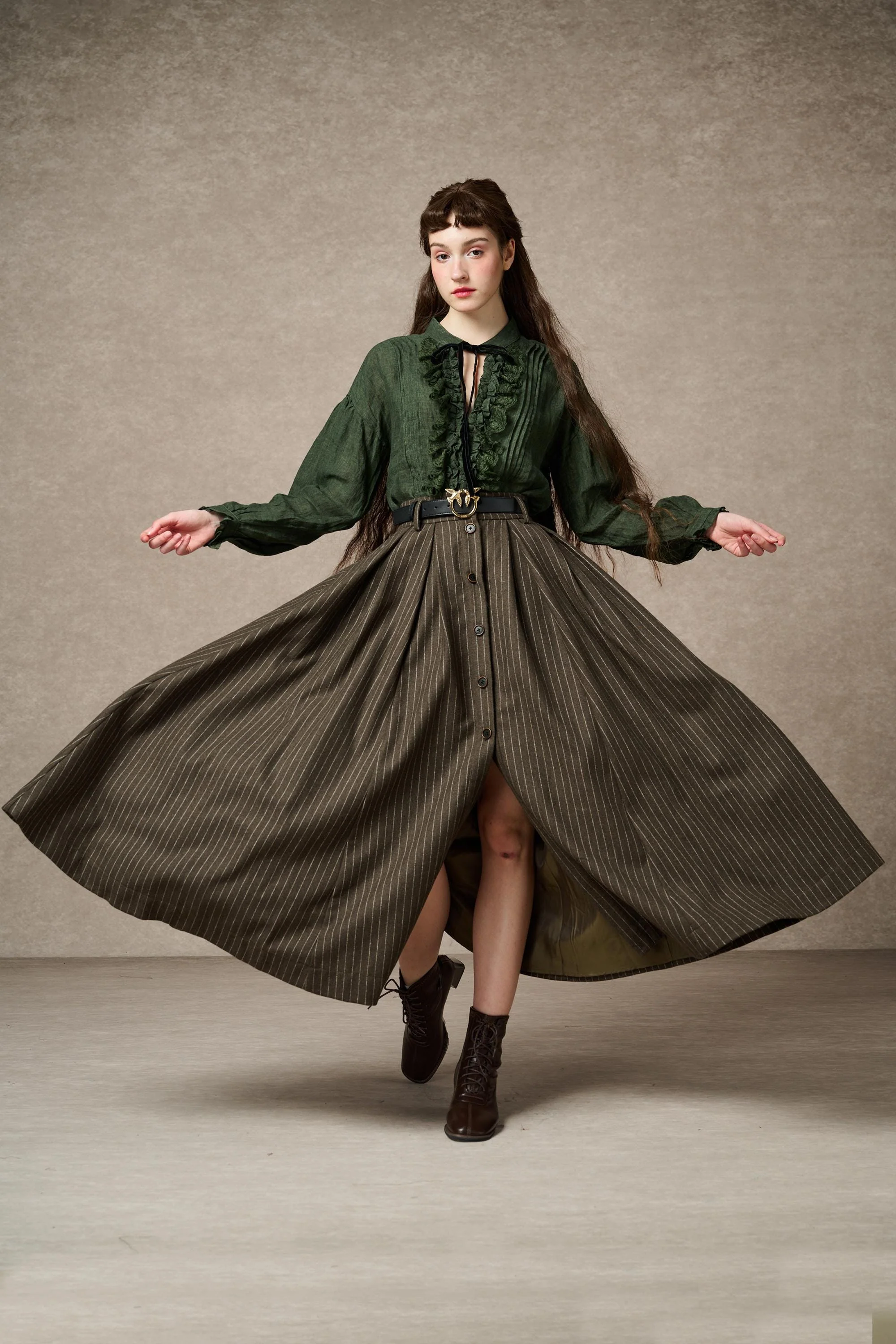Santal 3 | Striped Wool Skirt - Image 4