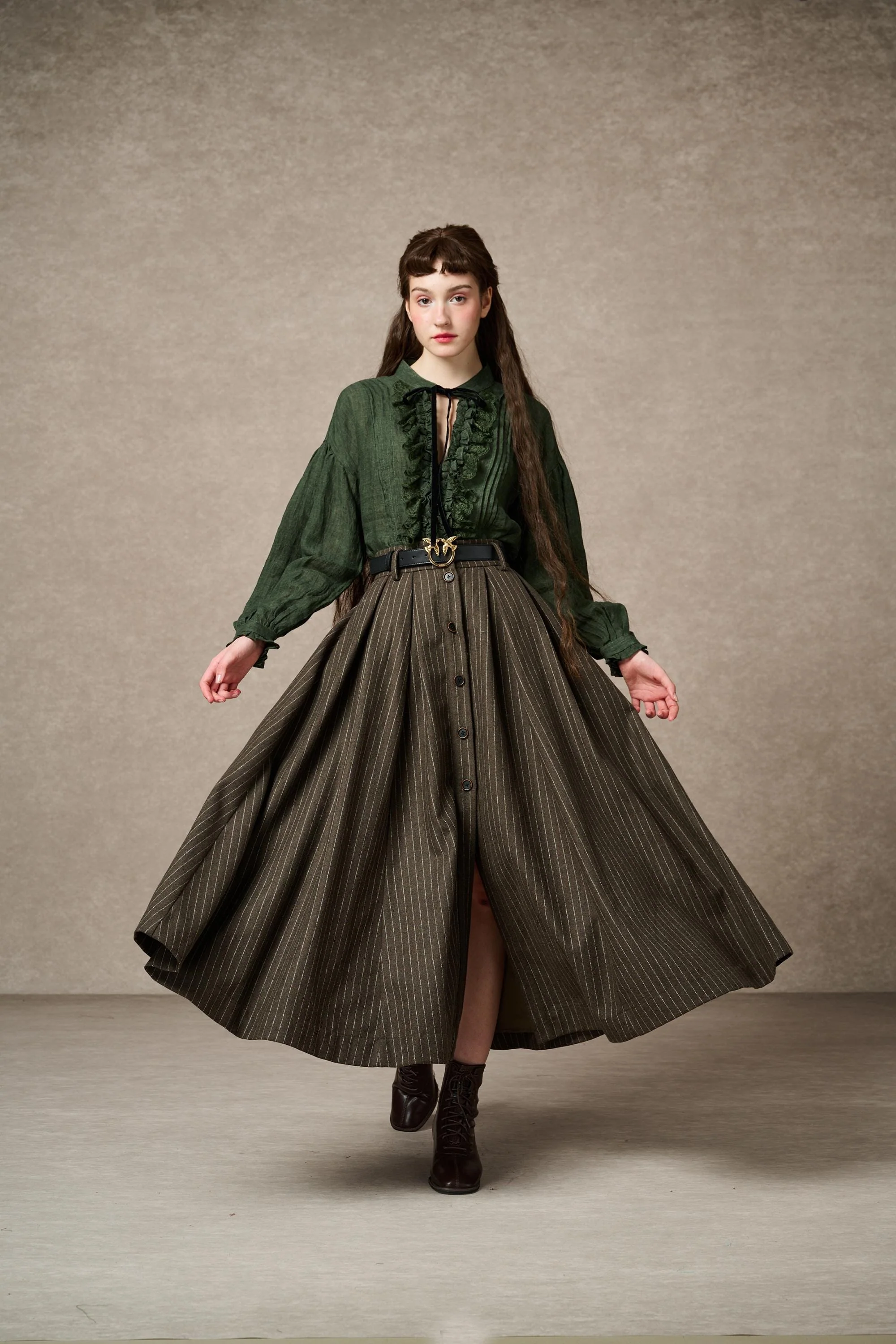 Santal 3 | Striped Wool Skirt - Image 5