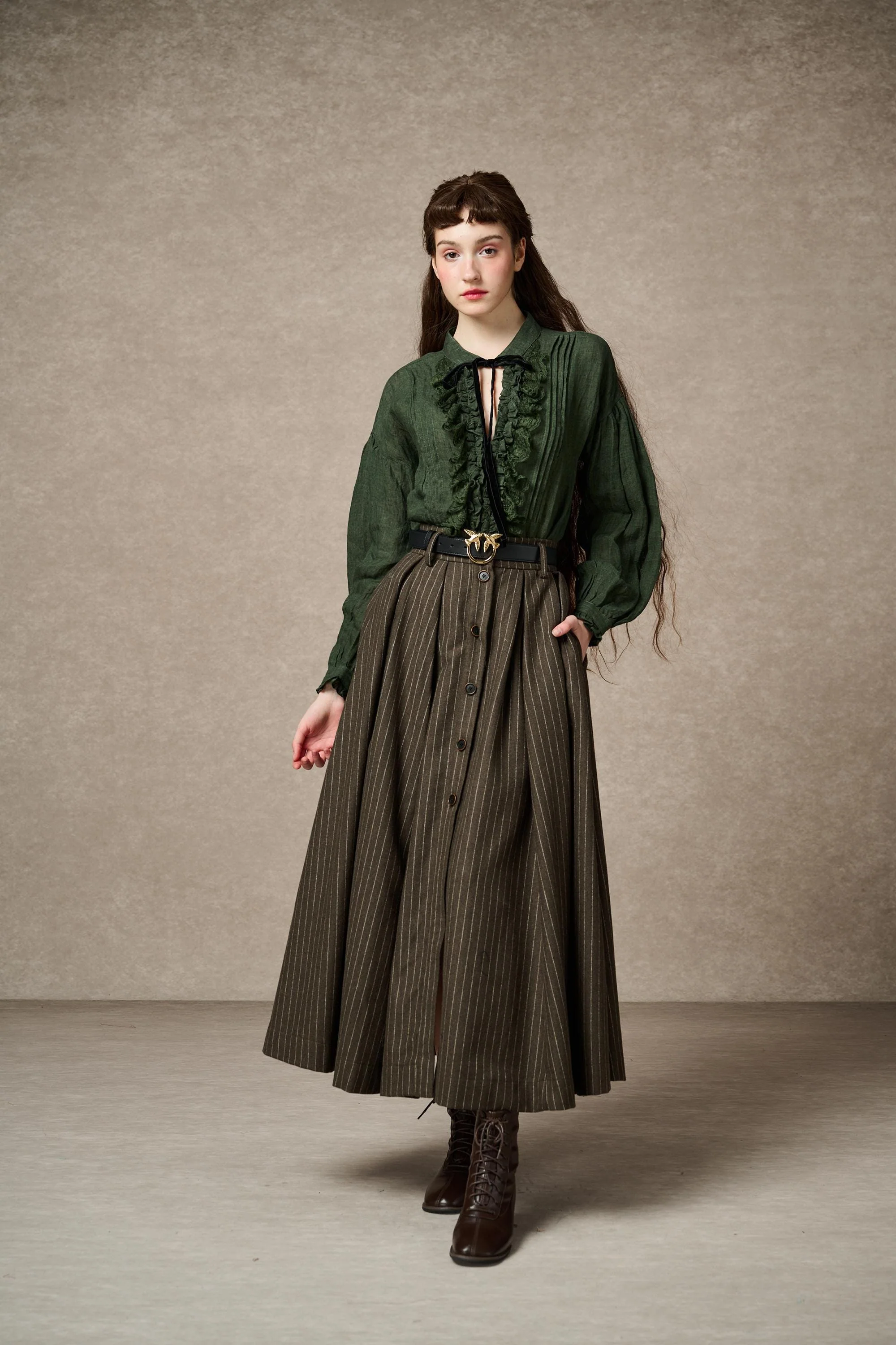 Santal 3 | Striped Wool Skirt - Image 6