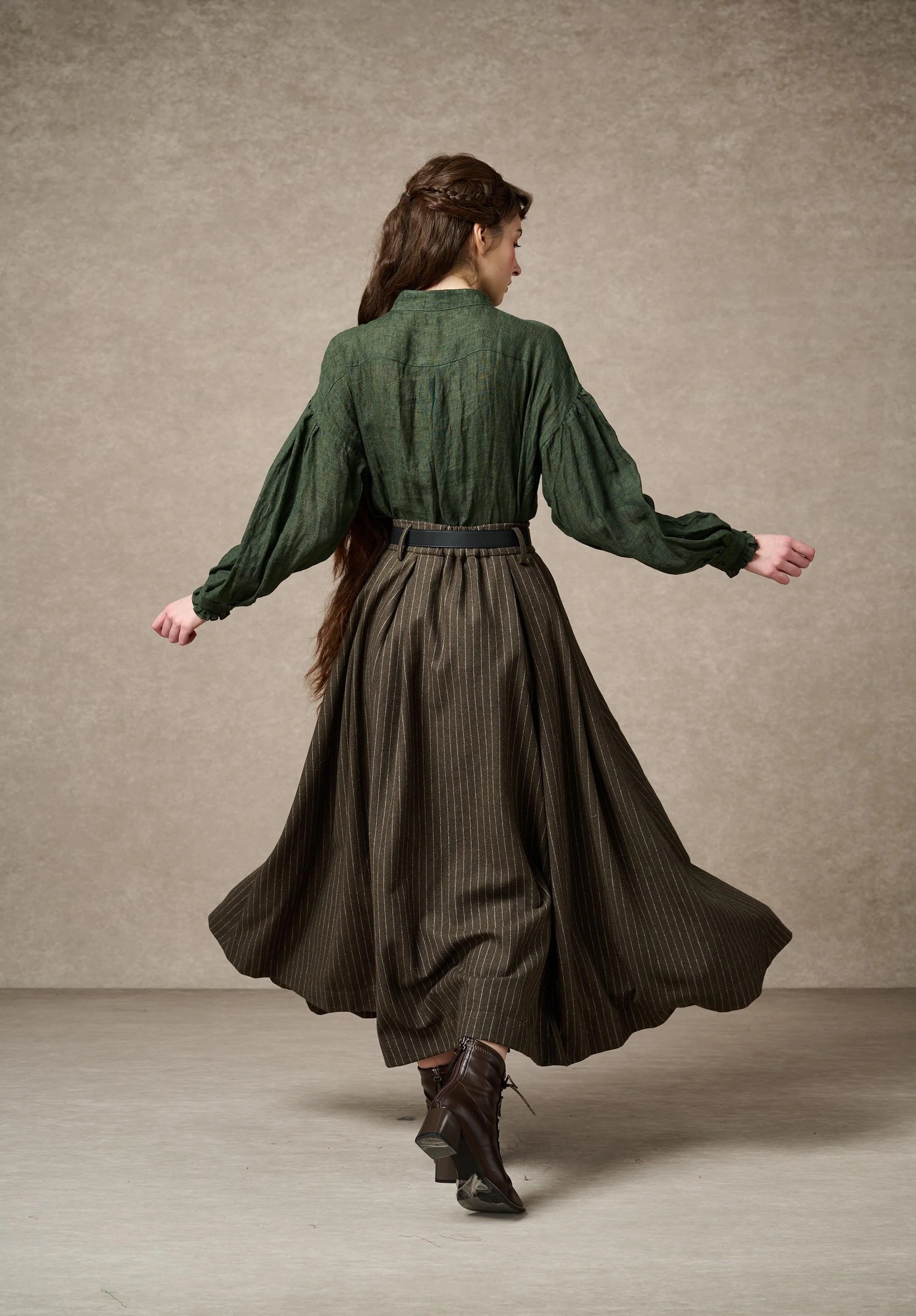 Santal 3 | Striped Wool Skirt - Image 7