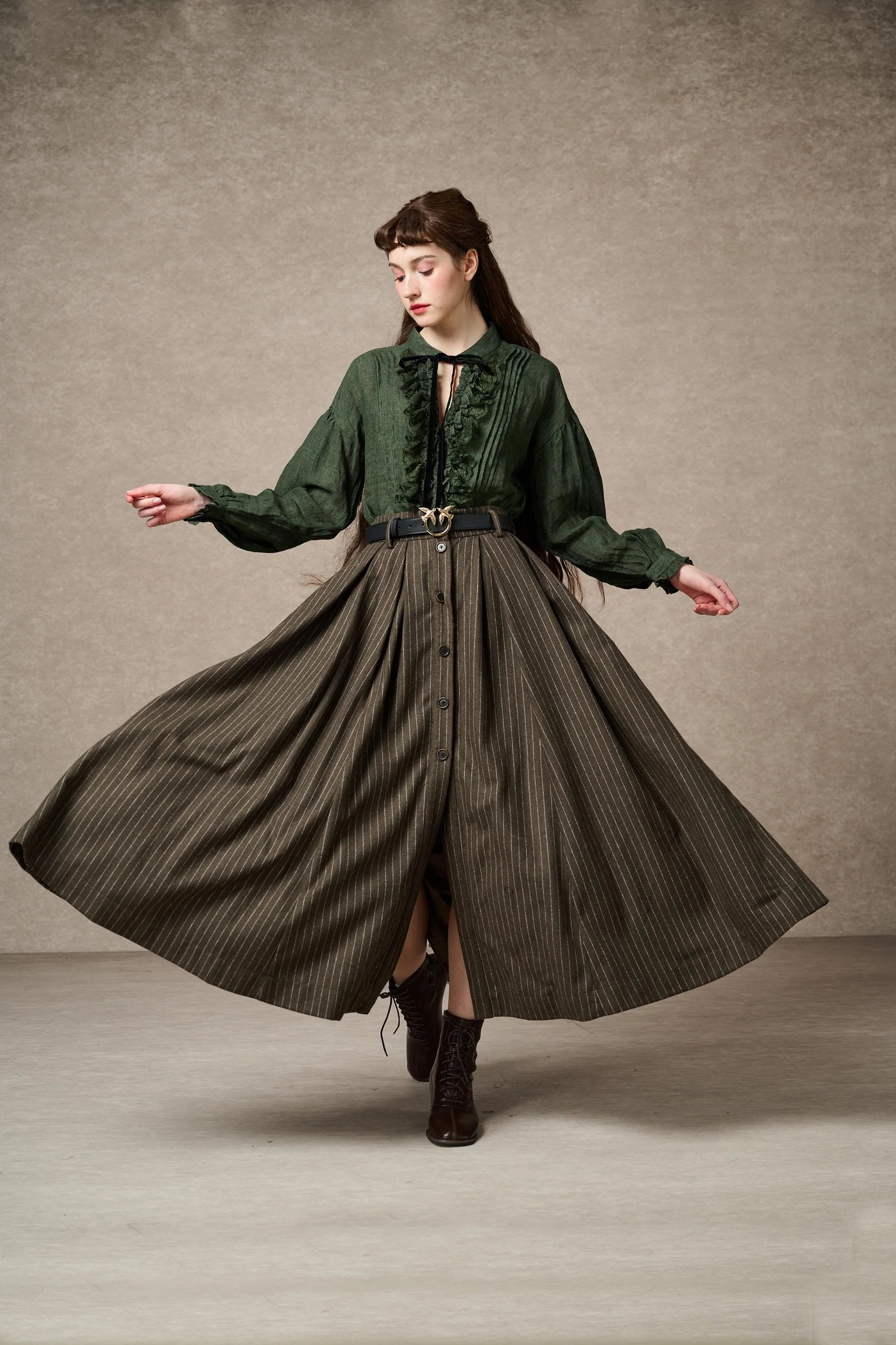 Santal 3 | Striped Wool Skirt - Image 8