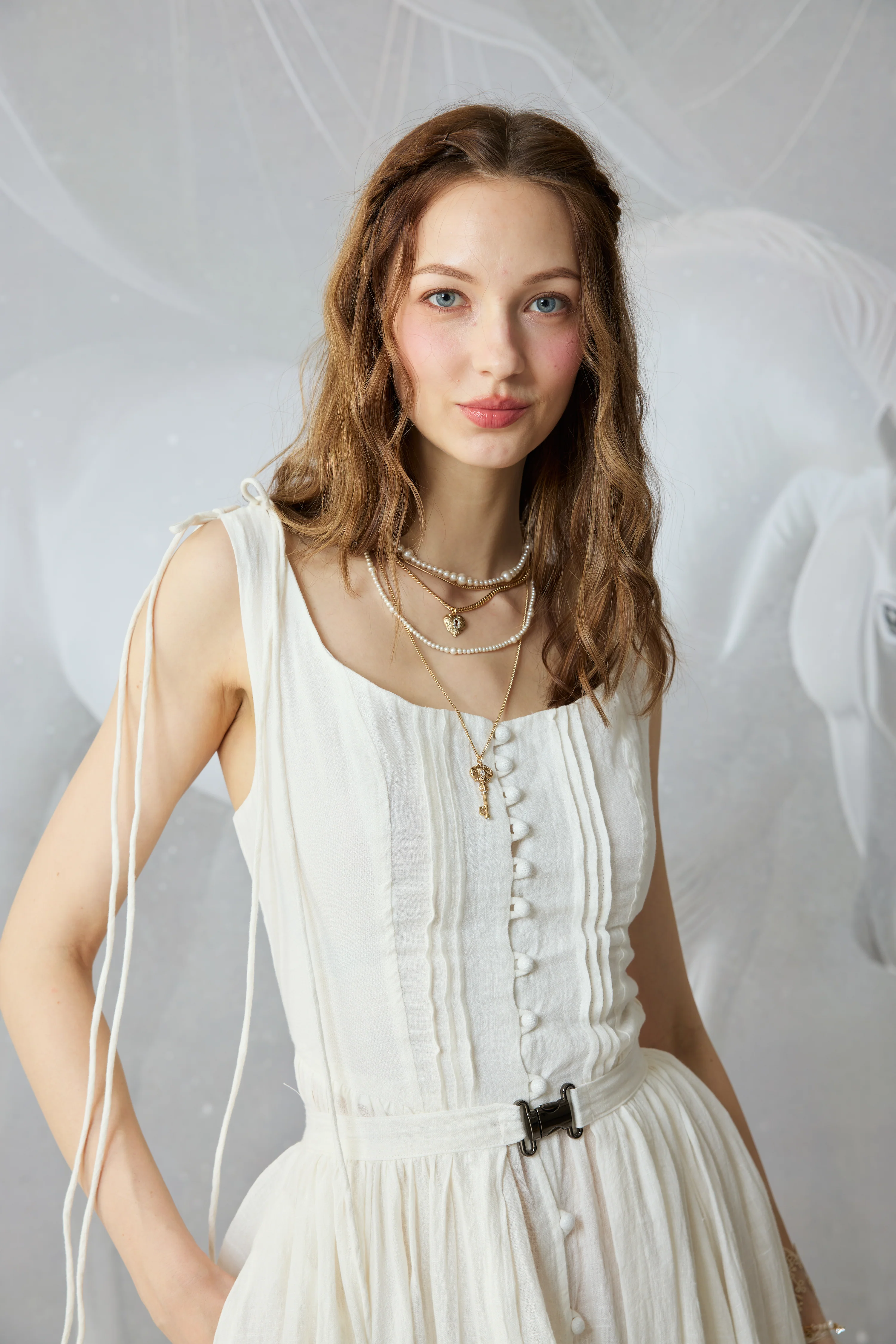 Wearable Poetry 17 | Ruffled linen dress & skirt （2 pieces) - Image 11