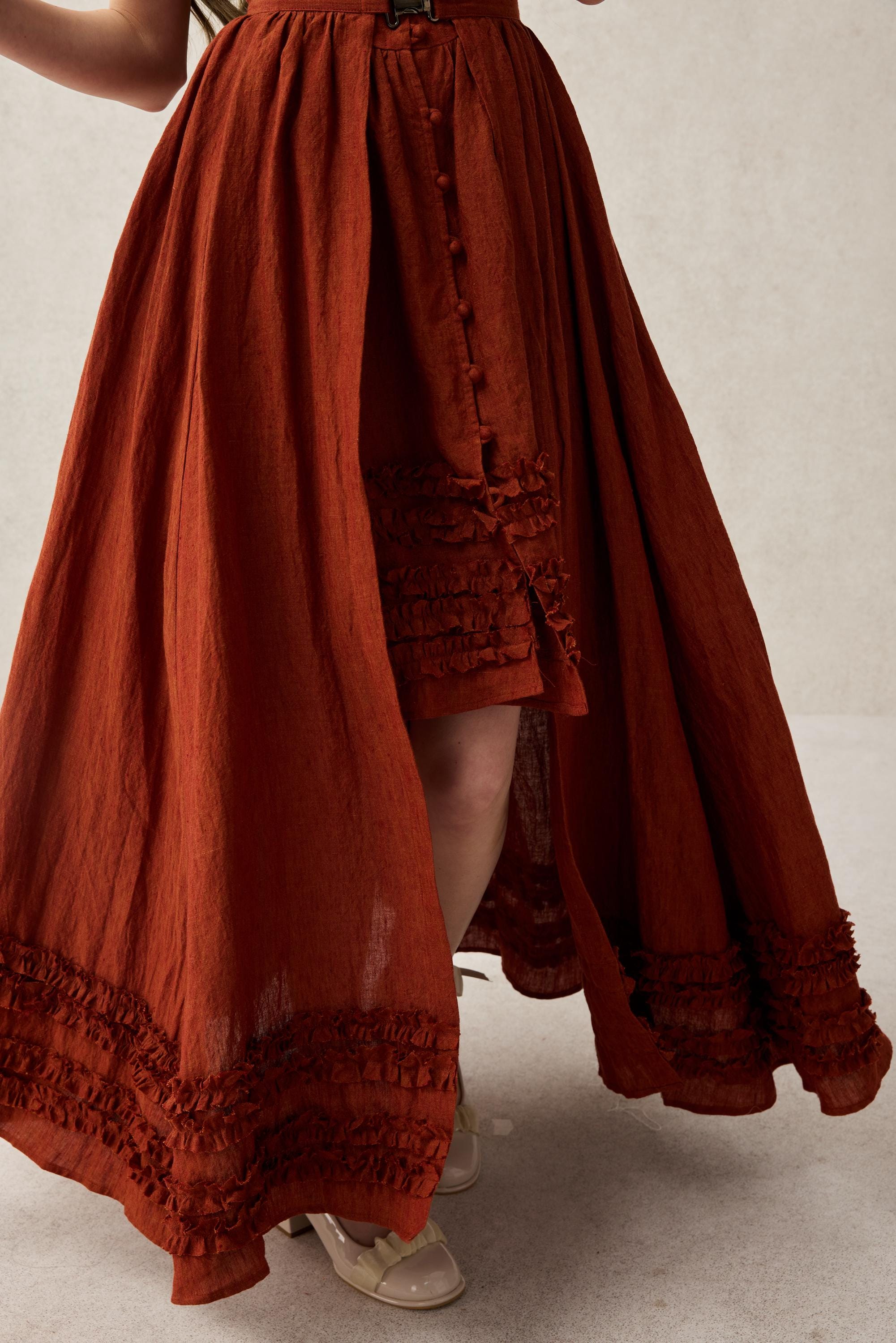 Wearable Poetry 17 | Ruffled linen dress & skirt （2 pieces) - Image 3