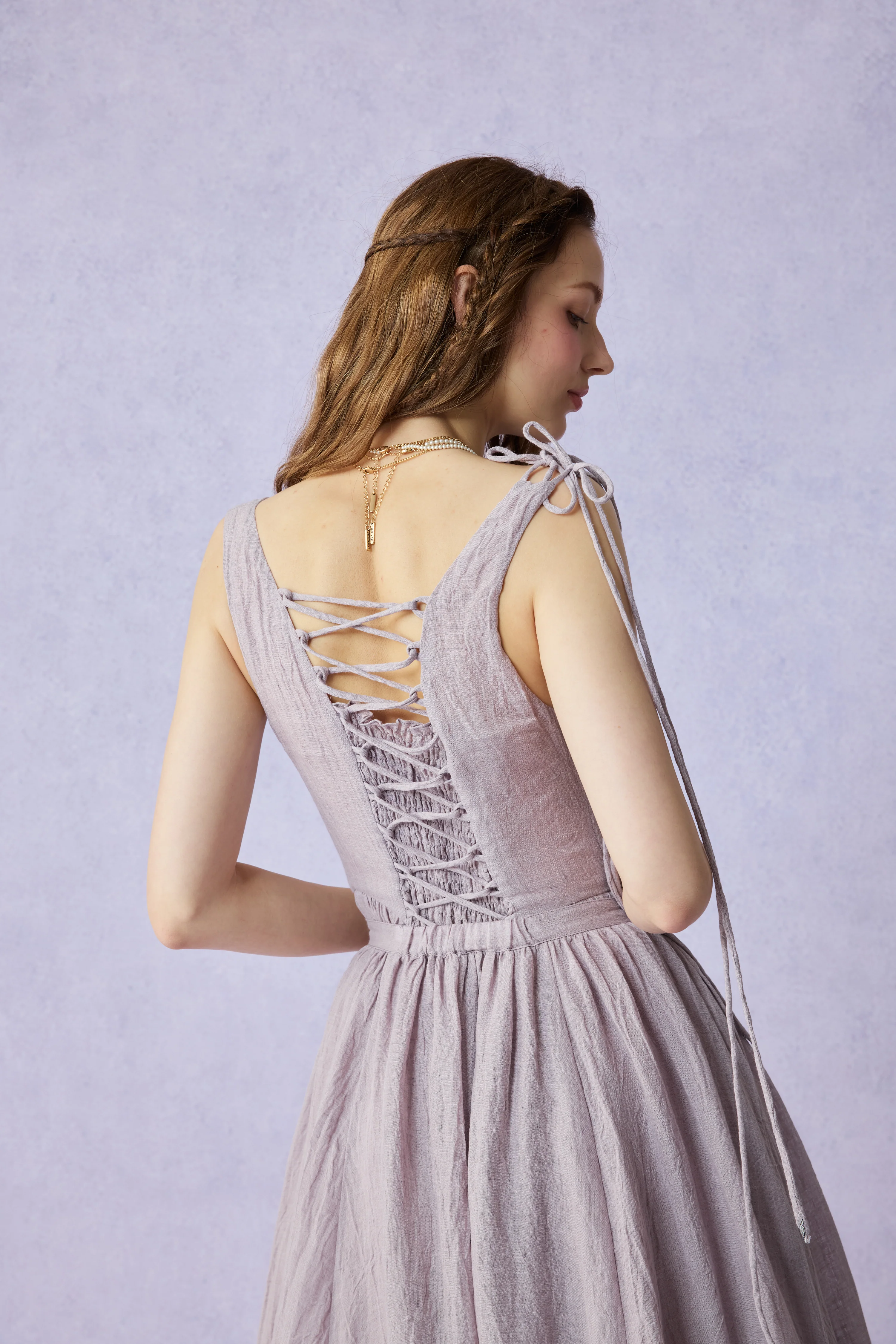 Wearable Poetry 17 | Ruffled linen dress & skirt （2 pieces) - Image 7