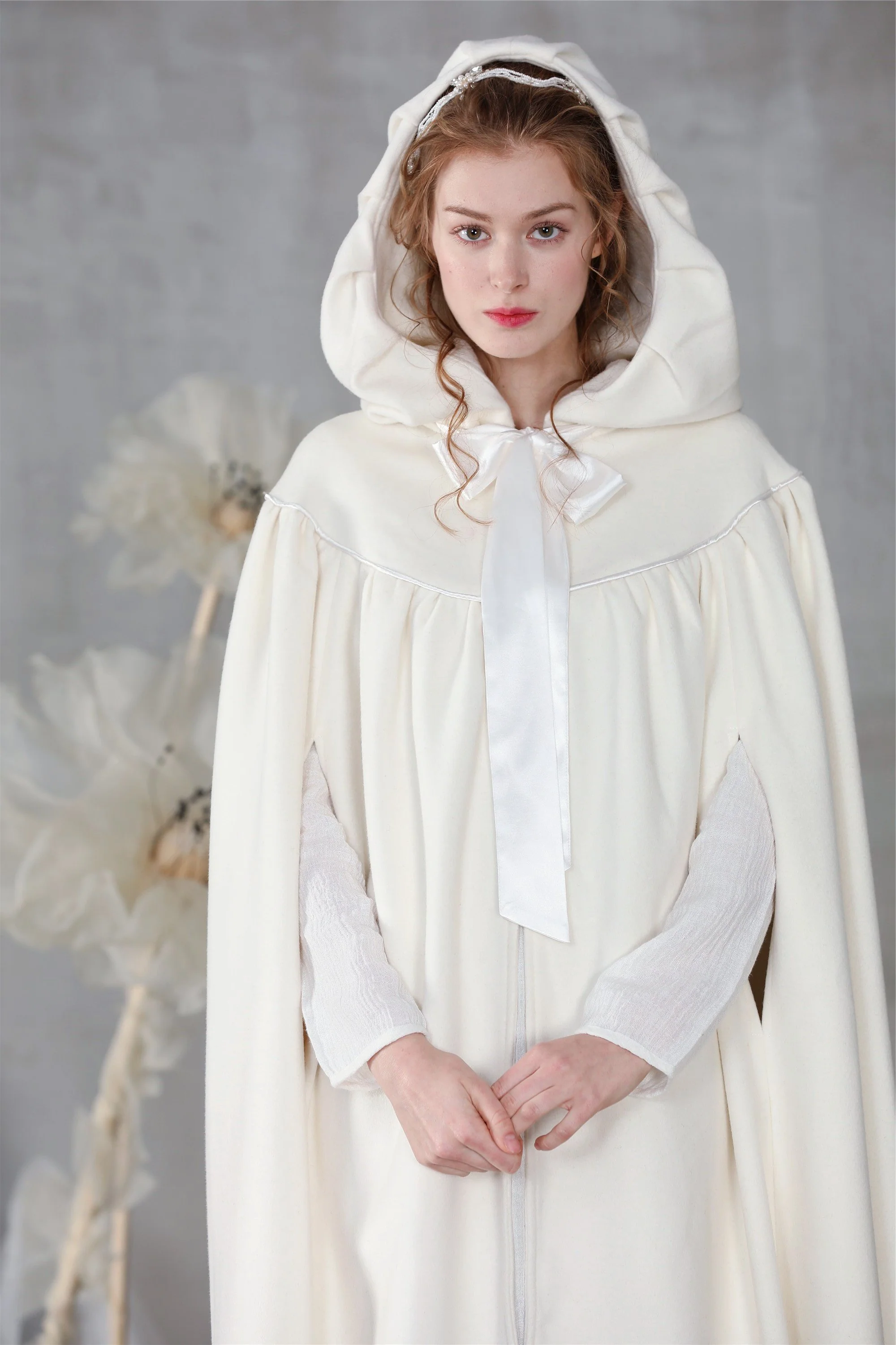 Perfumer 33 | white wool cloak wedding cape - Image 16