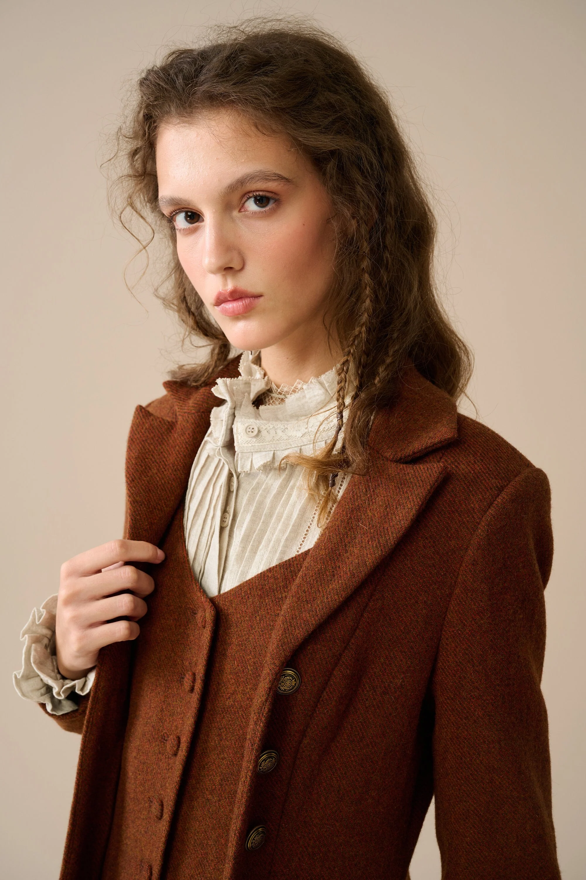 Doreen 15 |Vest-Layered 100% Wool Coat - Image 14