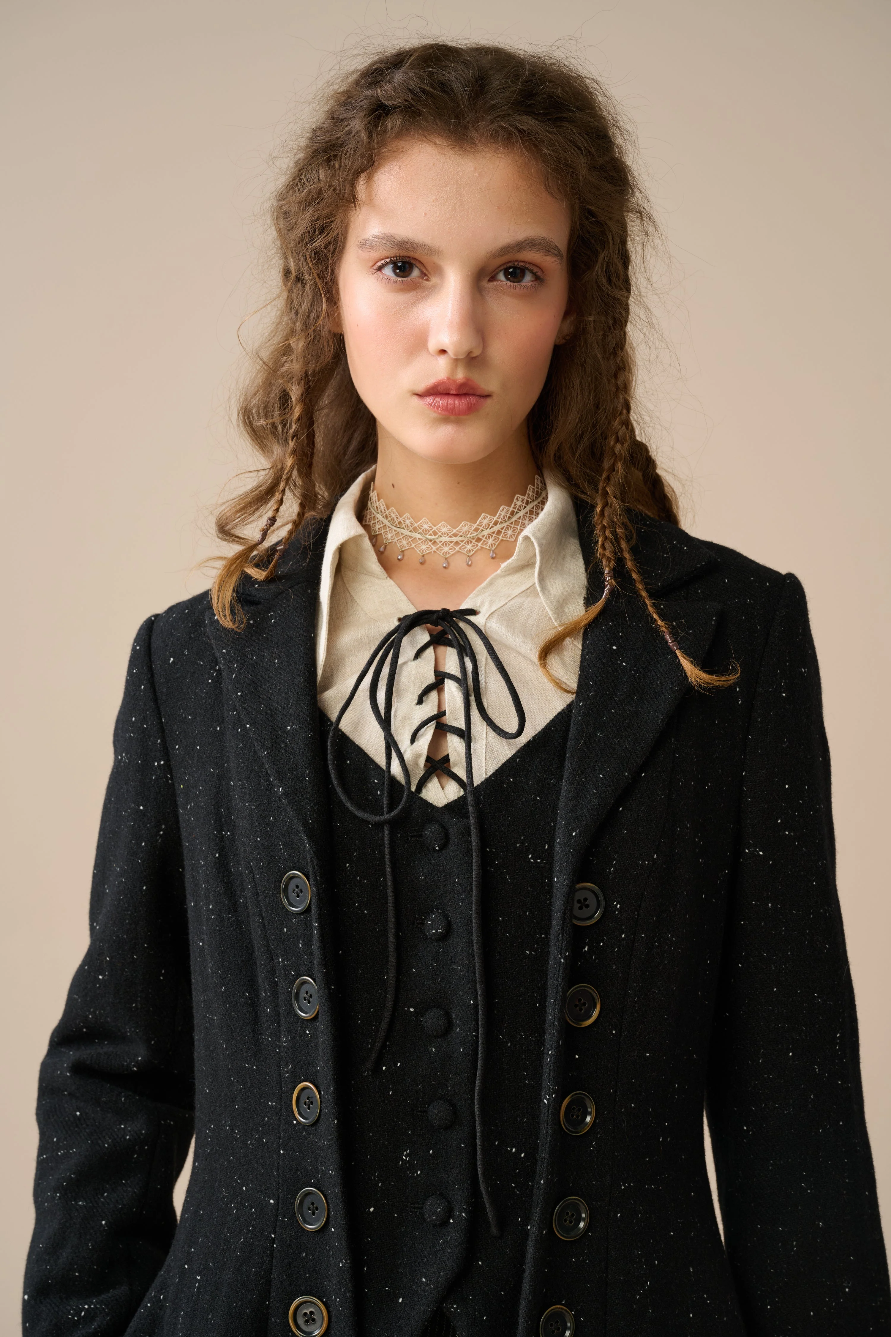 Doreen 15 |Vest-Layered 100% Wool Coat - Image 21