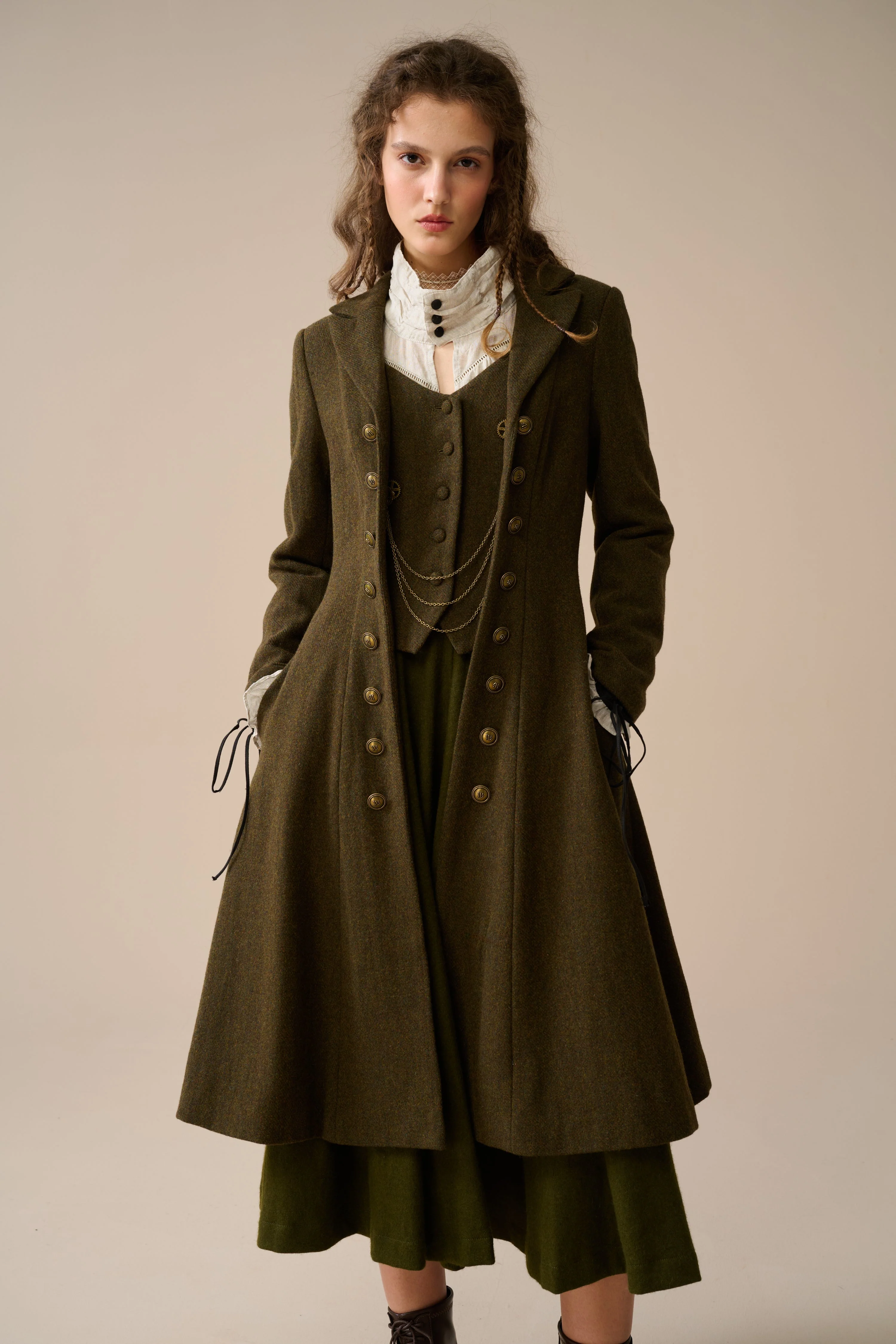 Doreen 15 |Vest-Layered 100% Wool Coat - Image 22