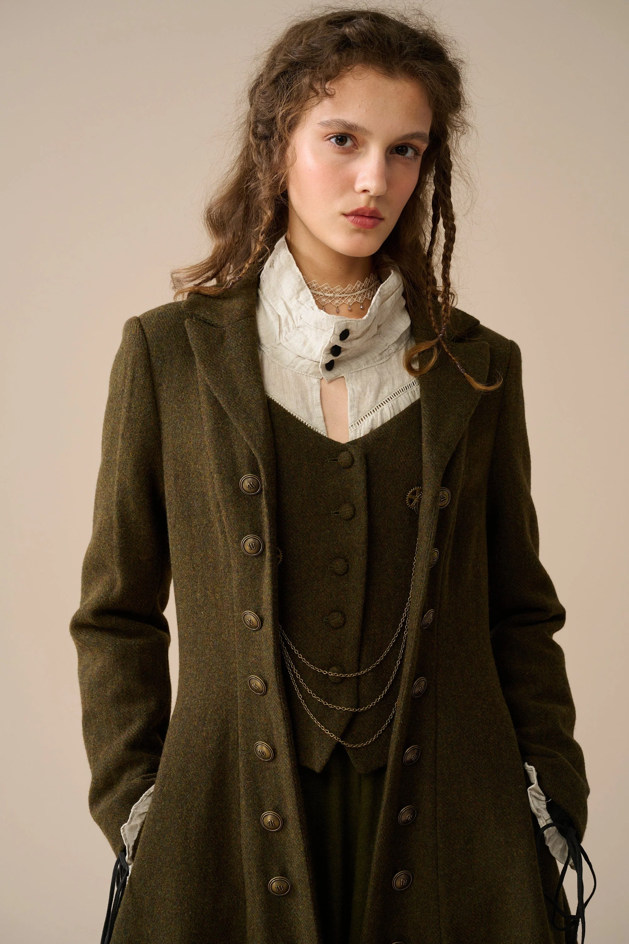 Doreen 15 |Vest-Layered 100% Wool Coat - Image 10