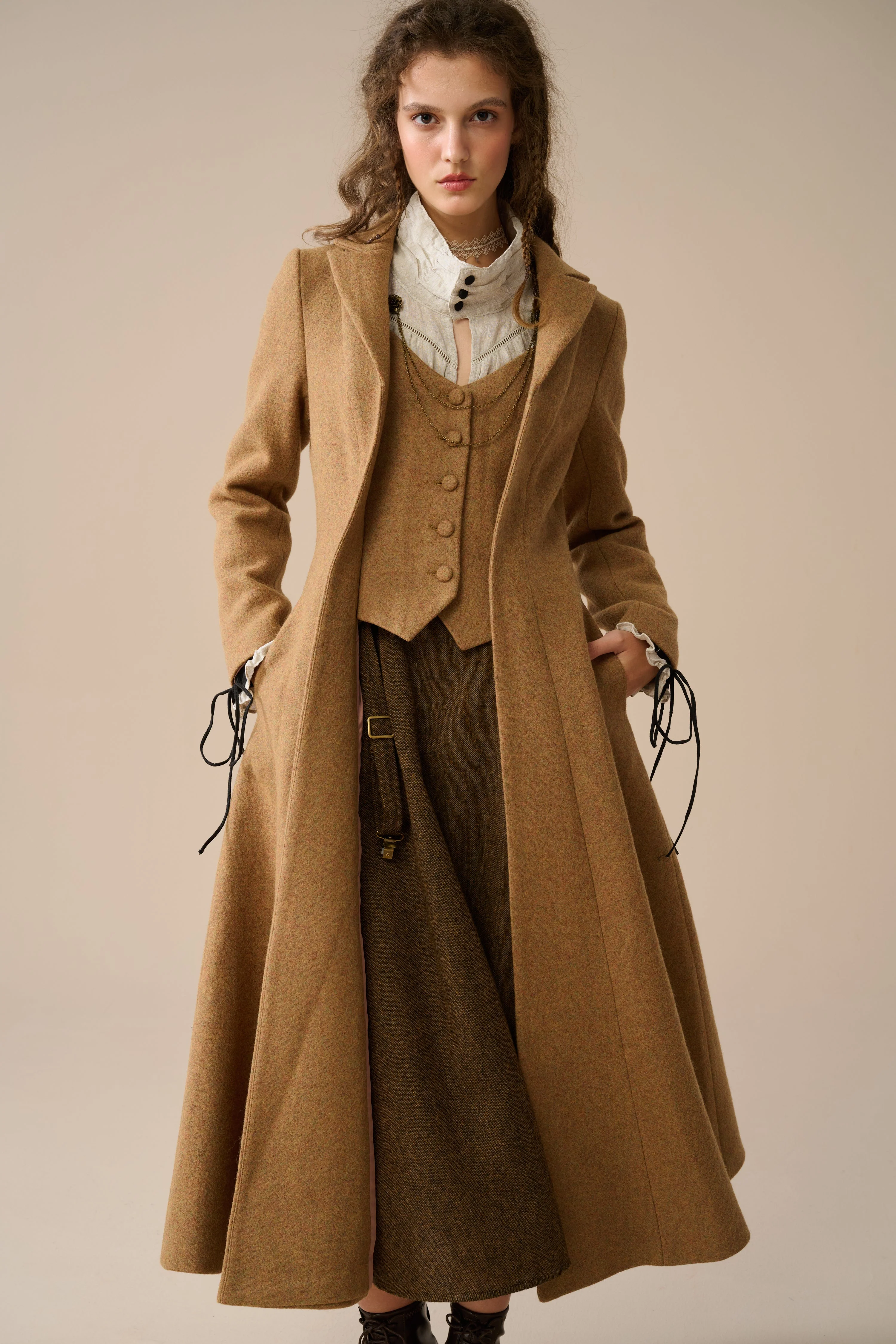 Doreen 15 |Vest-Layered 100% Wool Coat - Image 16