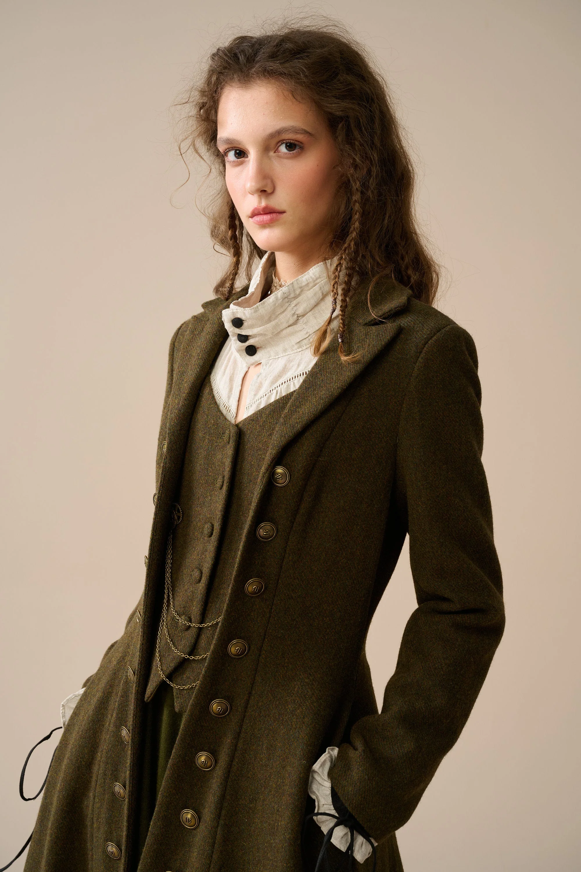 Doreen 15 |Vest-Layered 100% Wool Coat - Image 4