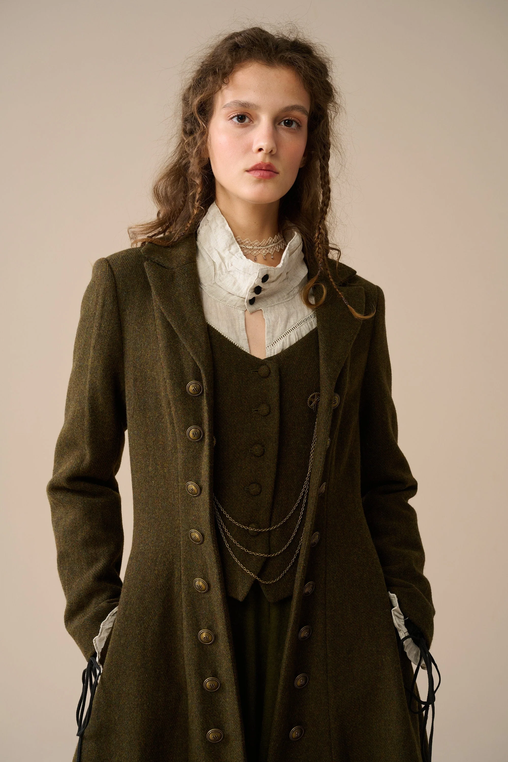 Doreen 15 |Vest-Layered 100% Wool Coat - Image 6