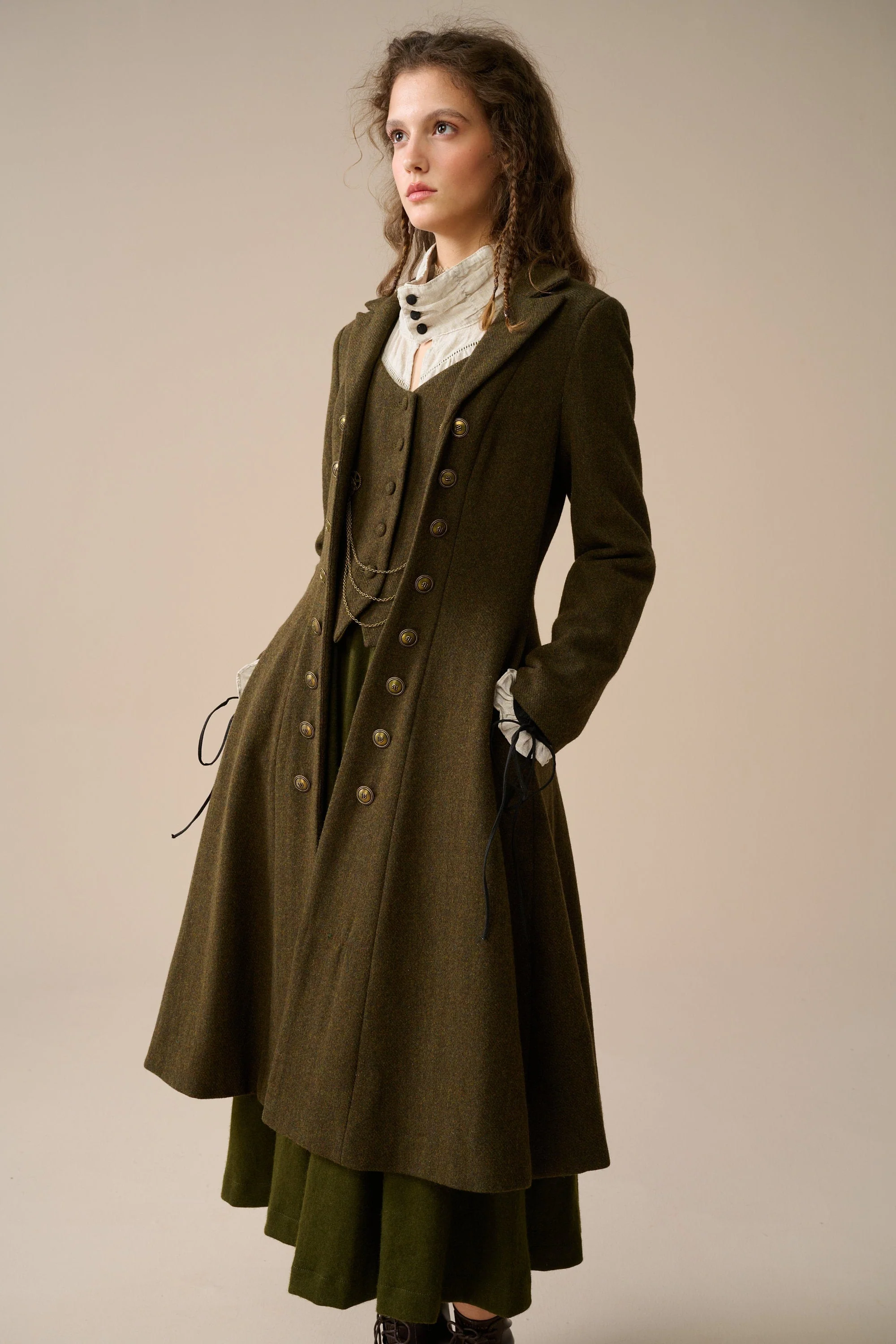 Doreen 15 |Vest-Layered 100% Wool Coat - Image 8