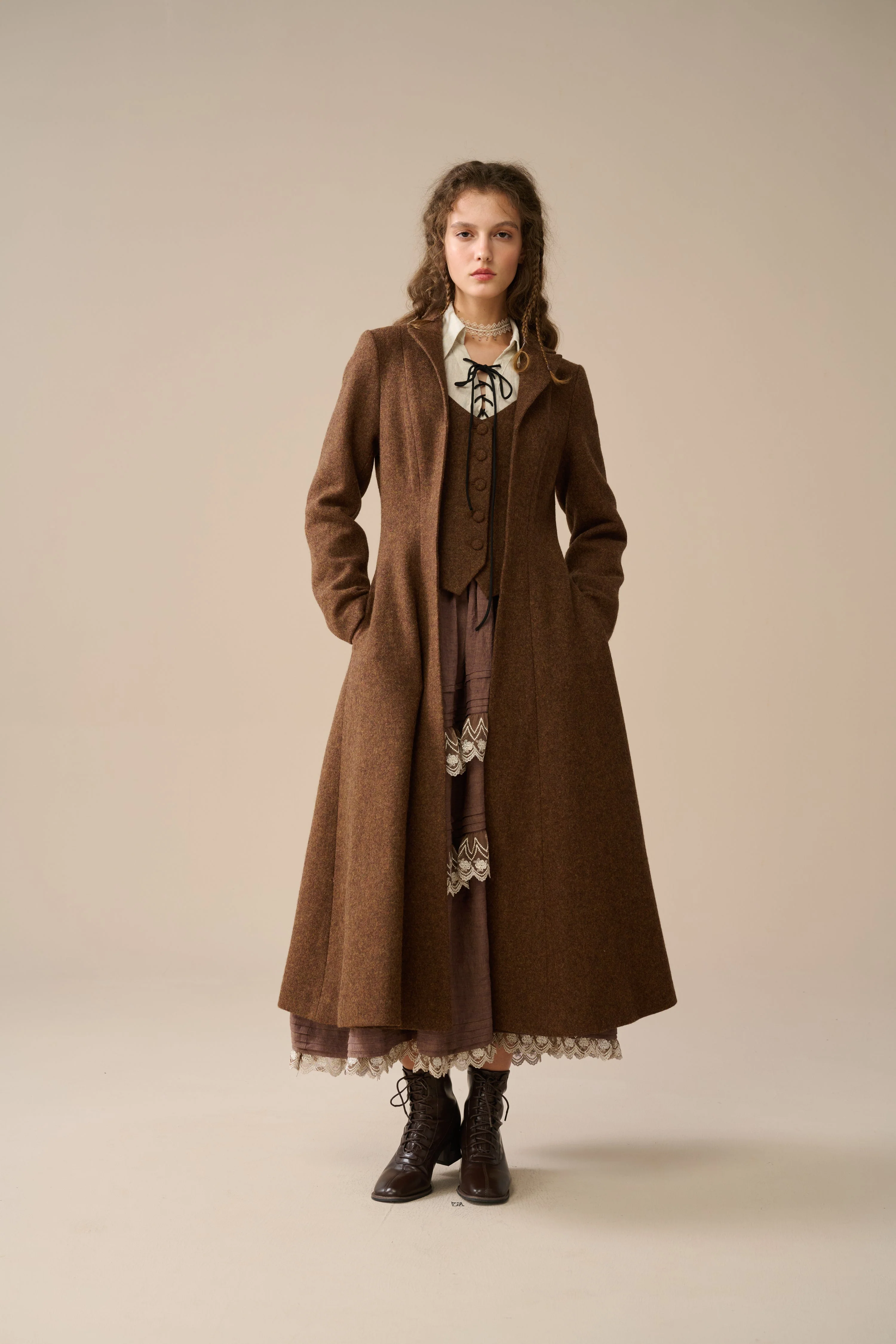 Doreen 15 |Vest-Layered 100% Wool Coat - Image 10