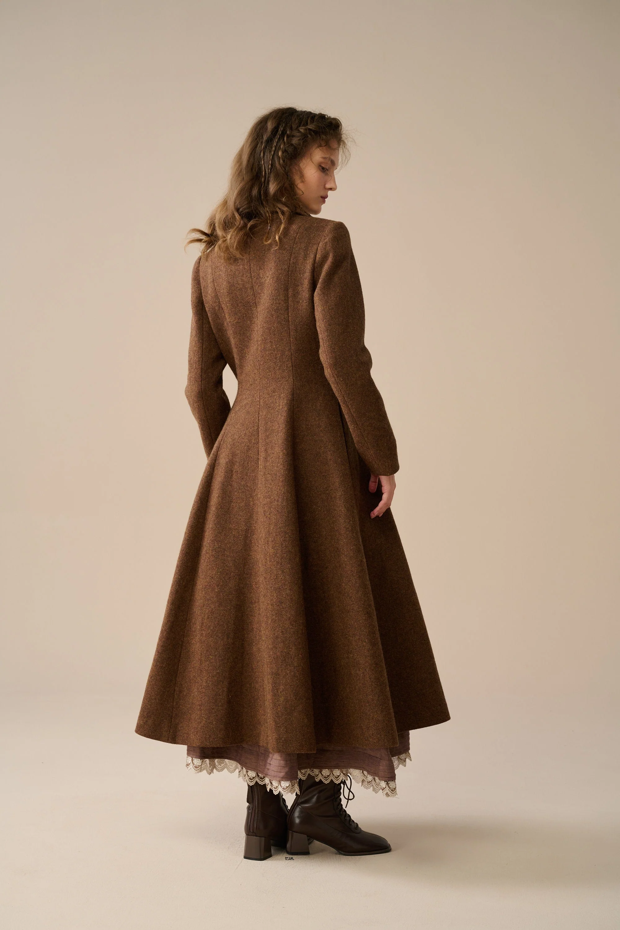 Doreen 15 |Vest-Layered 100% Wool Coat - Image 8
