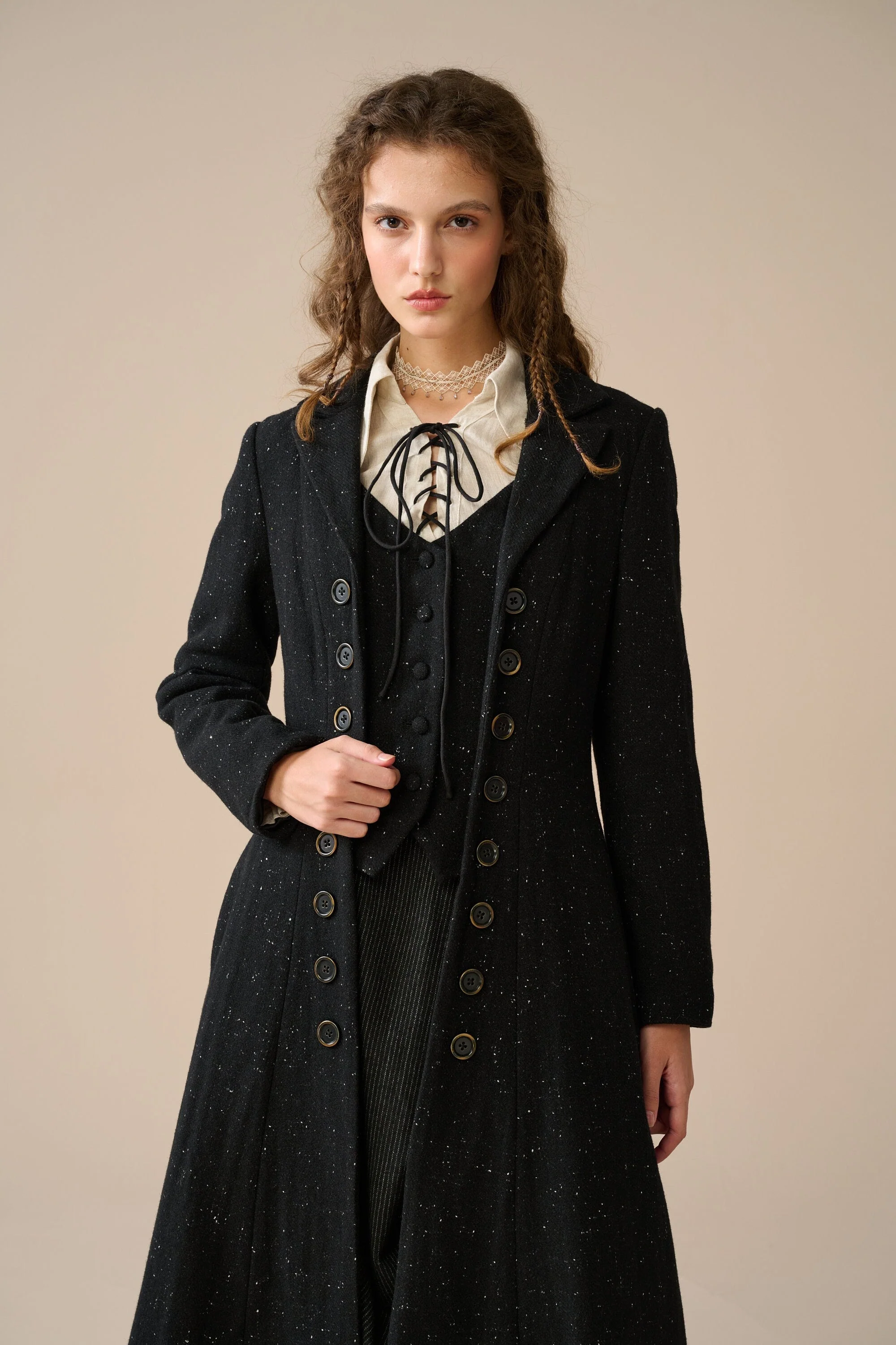 Doreen 15 |Vest-Layered 100% Wool Coat - Image 11