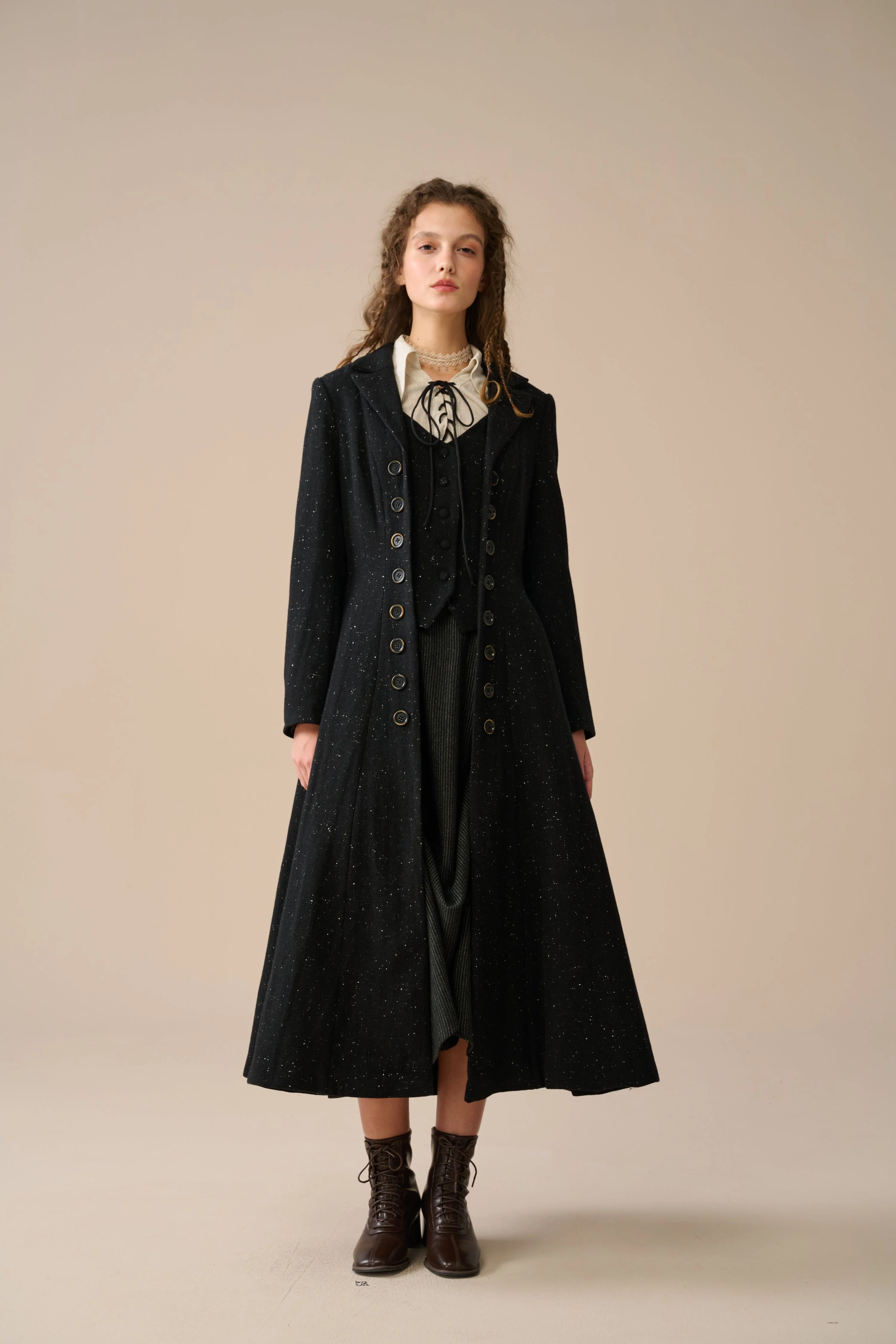 Doreen 15 |Vest-Layered 100% Wool Coat - Image 13