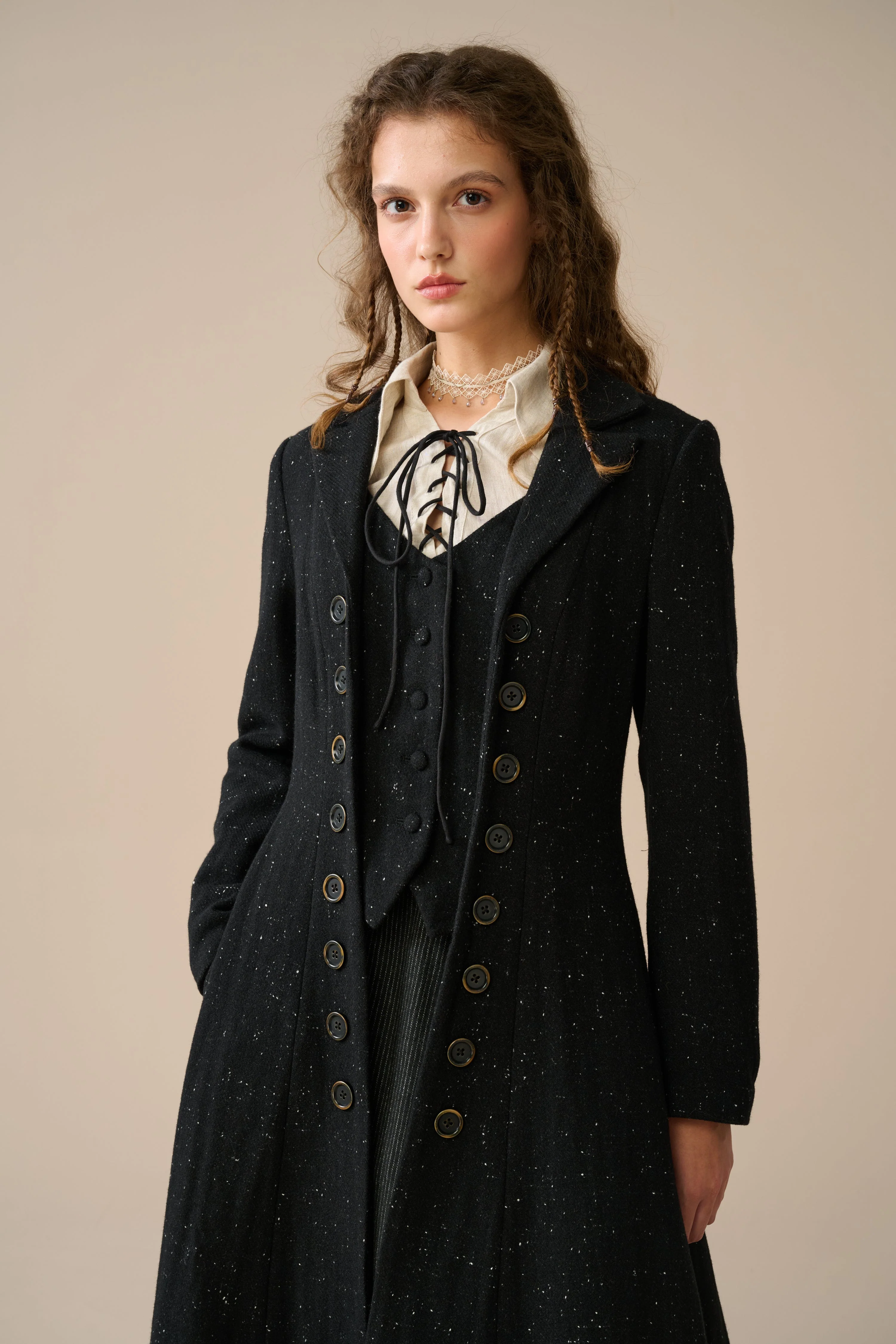 Doreen 15 |Vest-Layered 100% Wool Coat - Image 15