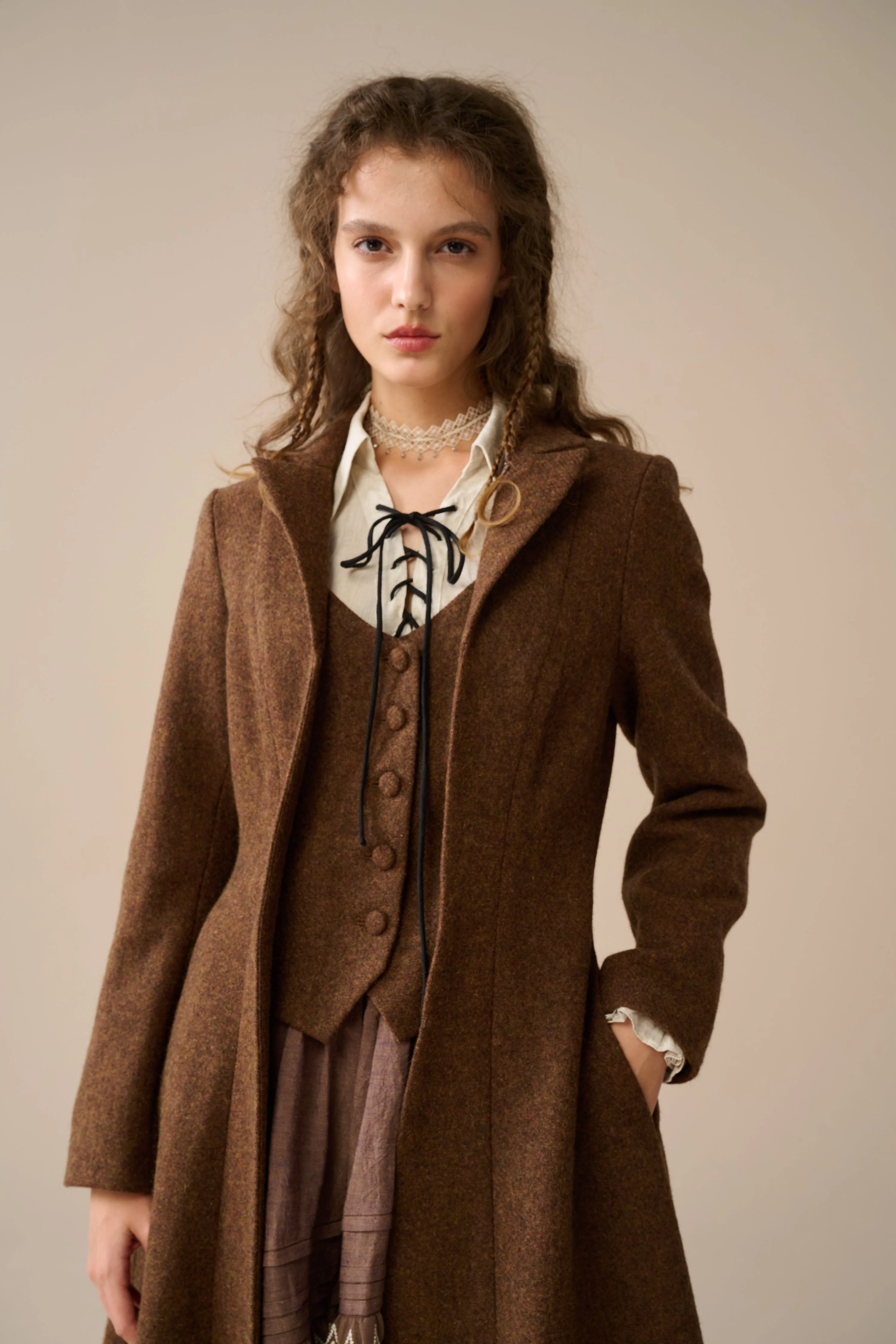Doreen 15 |Vest-Layered 100% Wool Coat - Image 16