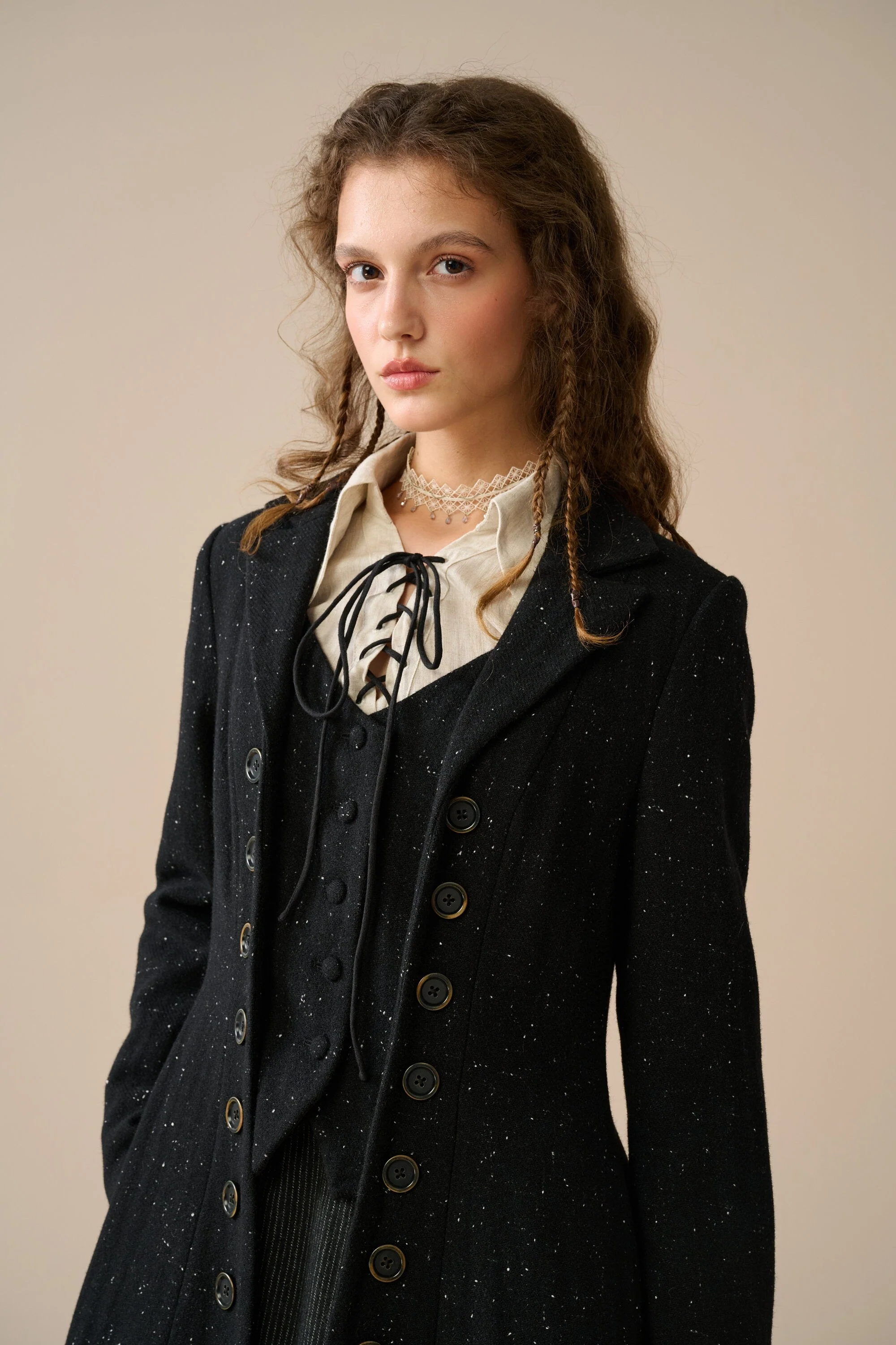 Doreen 15 |Vest-Layered 100% Wool Coat - Image 5