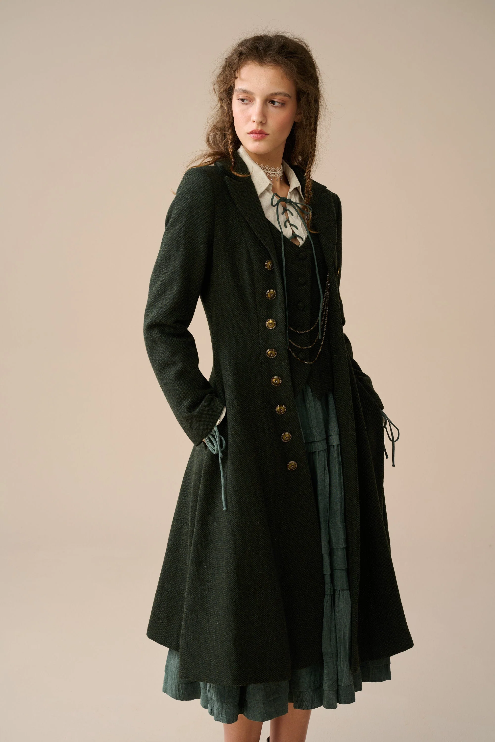 Doreen 15 |Vest-Layered 100% Wool Coat - Image 10