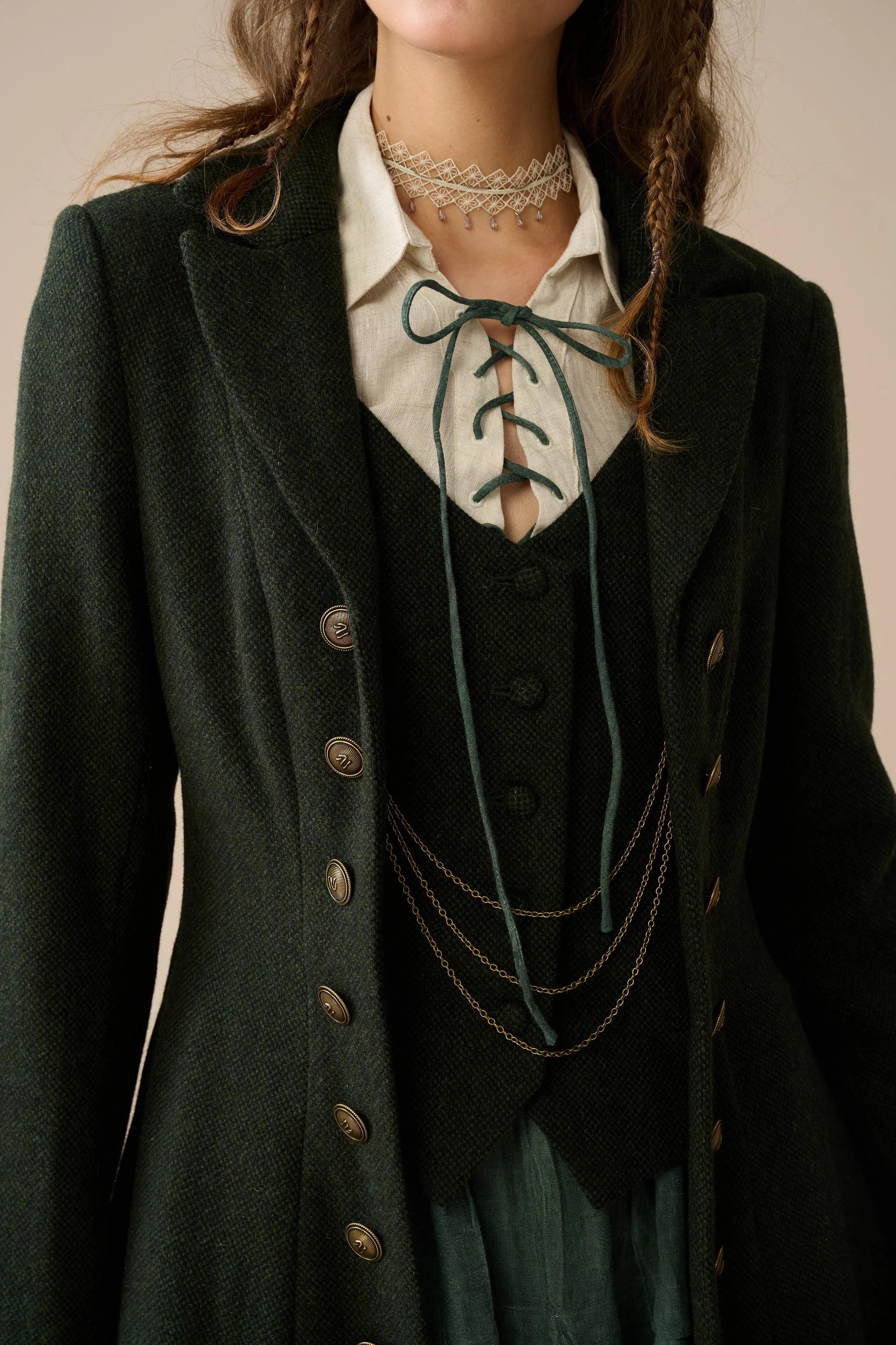Doreen 15 |Vest-Layered 100% Wool Coat - Image 11