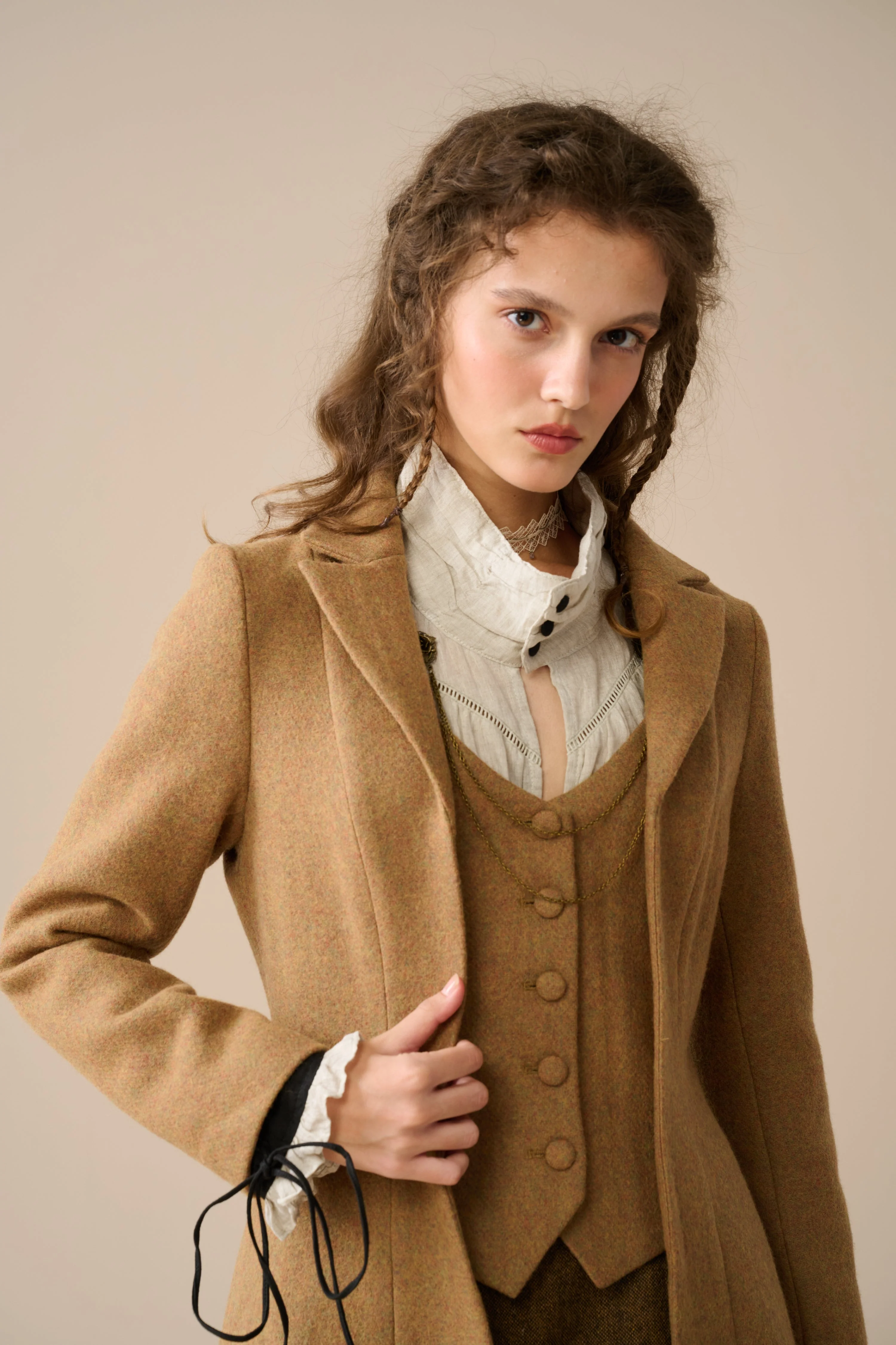 Doreen 15 |Vest-Layered 100% Wool Coat - Image 19
