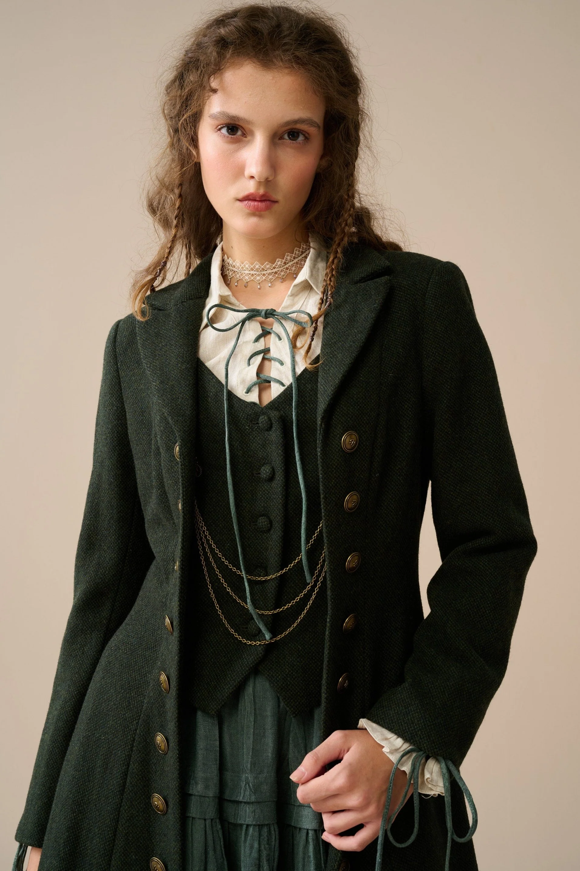 Doreen 15 |Vest-Layered 100% Wool Coat - Image 4