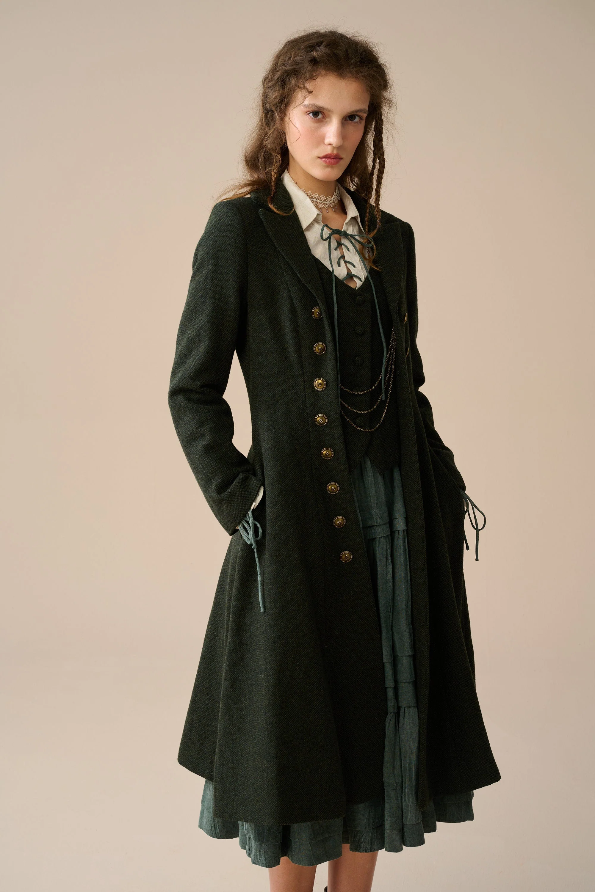 Doreen 15 |Vest-Layered 100% Wool Coat - Image 6