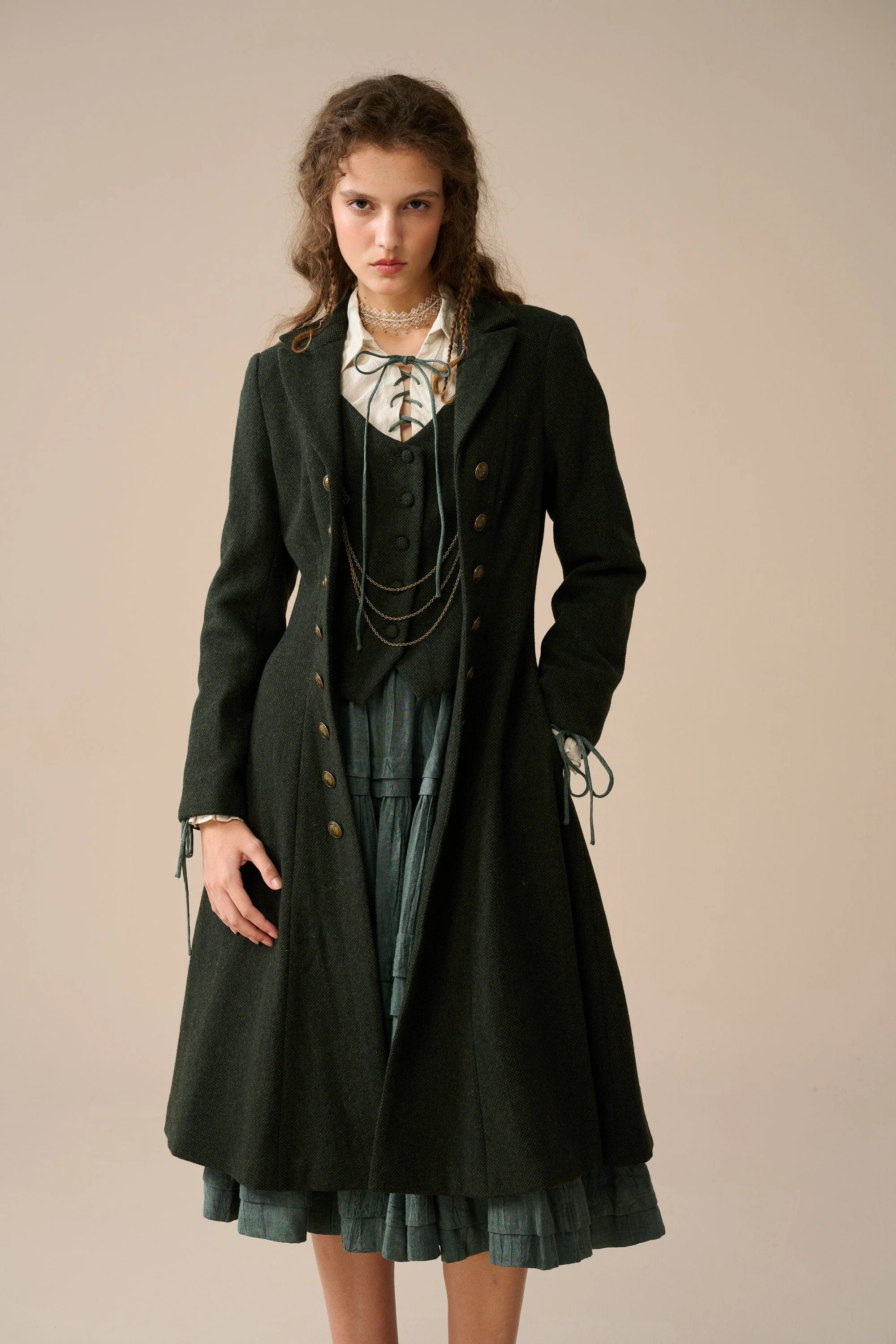Doreen 15 |Vest-Layered 100% Wool Coat - Image 7