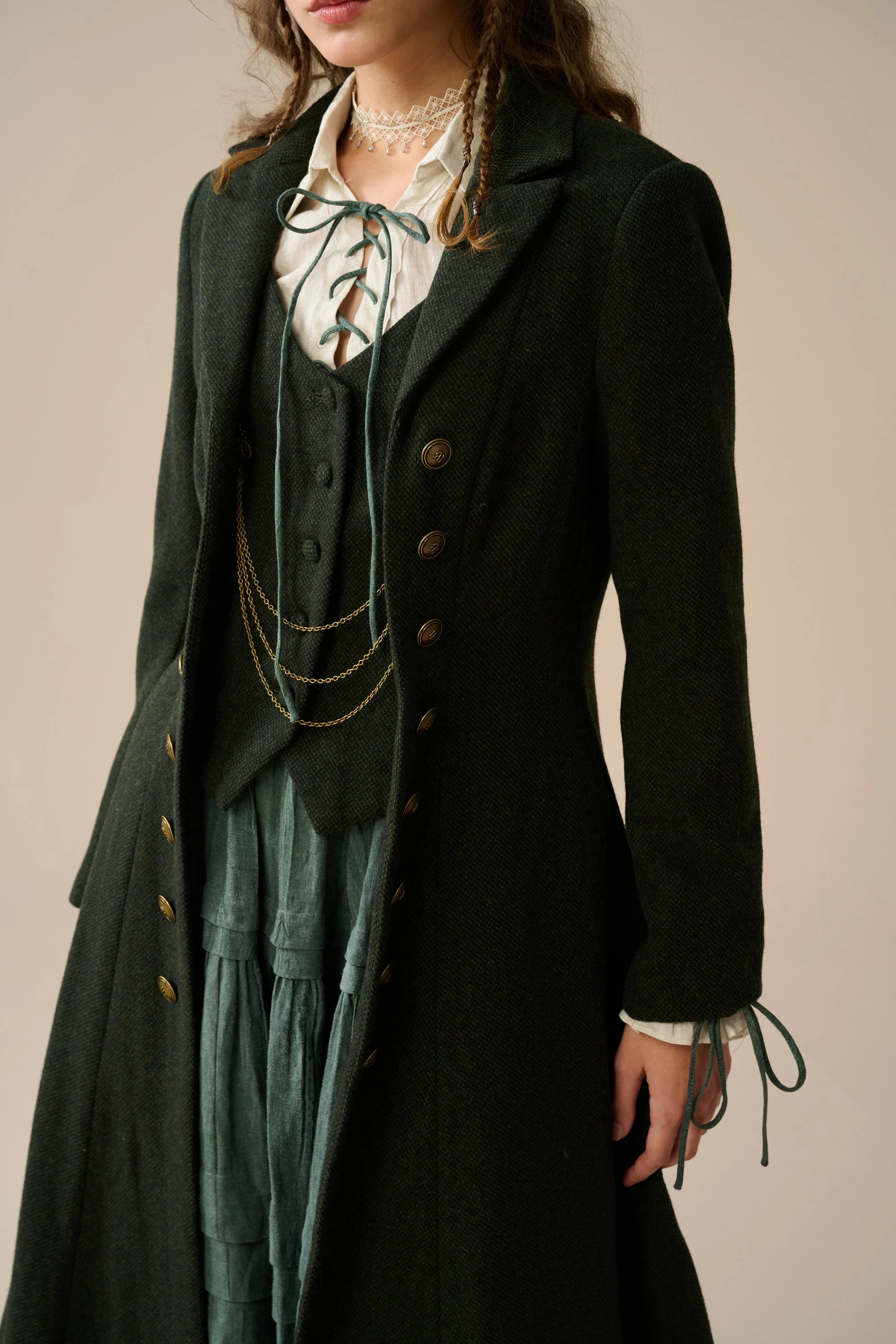 Doreen 15 |Vest-Layered 100% Wool Coat - Image 8