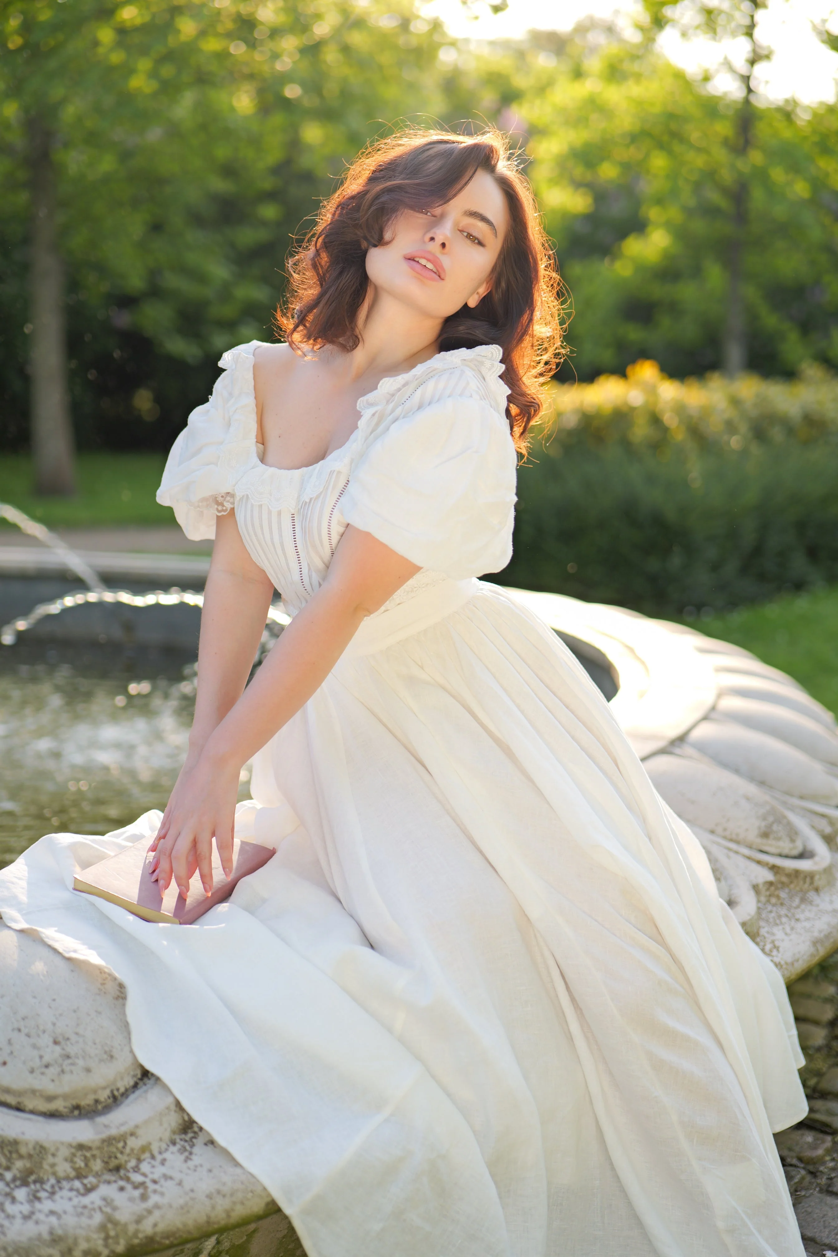 Poppy 23 | Nude linen skirt - Image 3